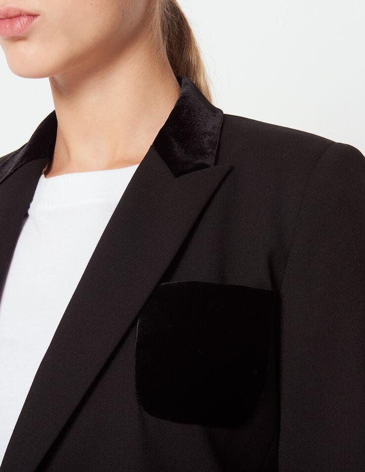 Sandro Velvet Tailored Jacket in Black - Lyst