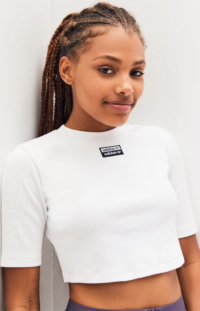 white ribbed t shirt womens