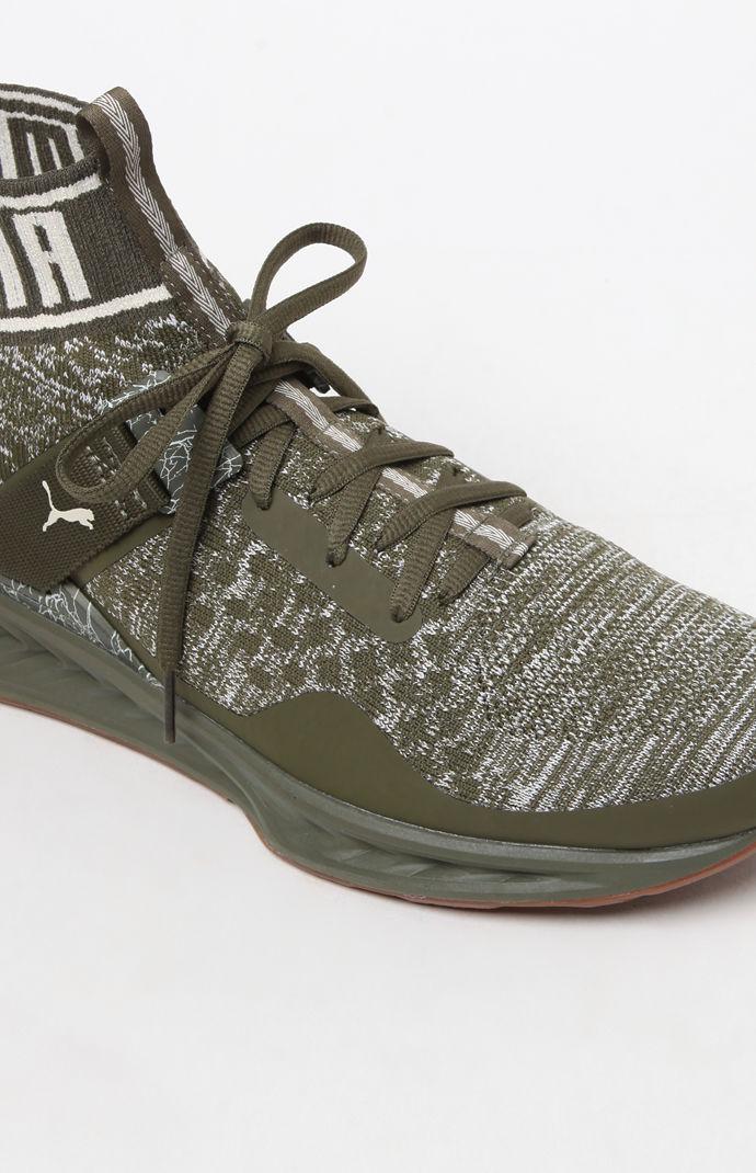 puma ignite evoknit green kids