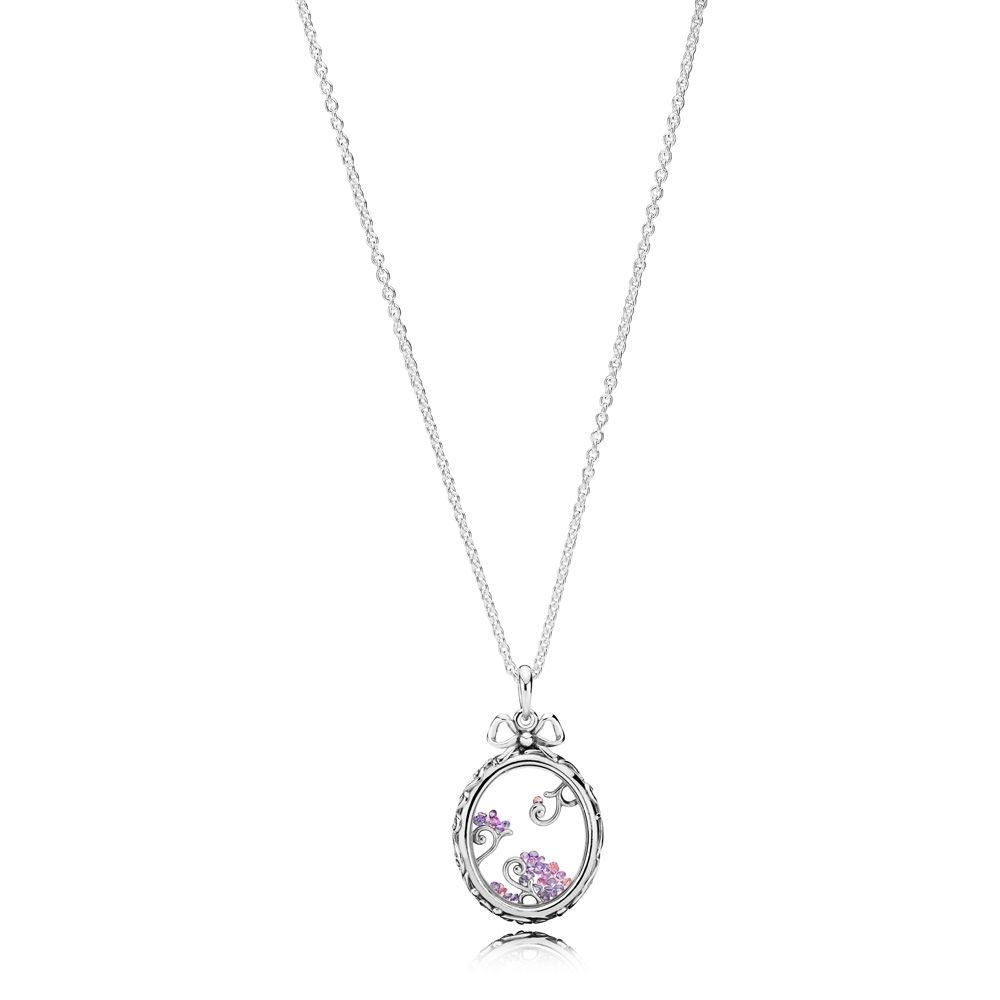 Lyst PANDORA Locket Of Dazzle Necklace in Pink