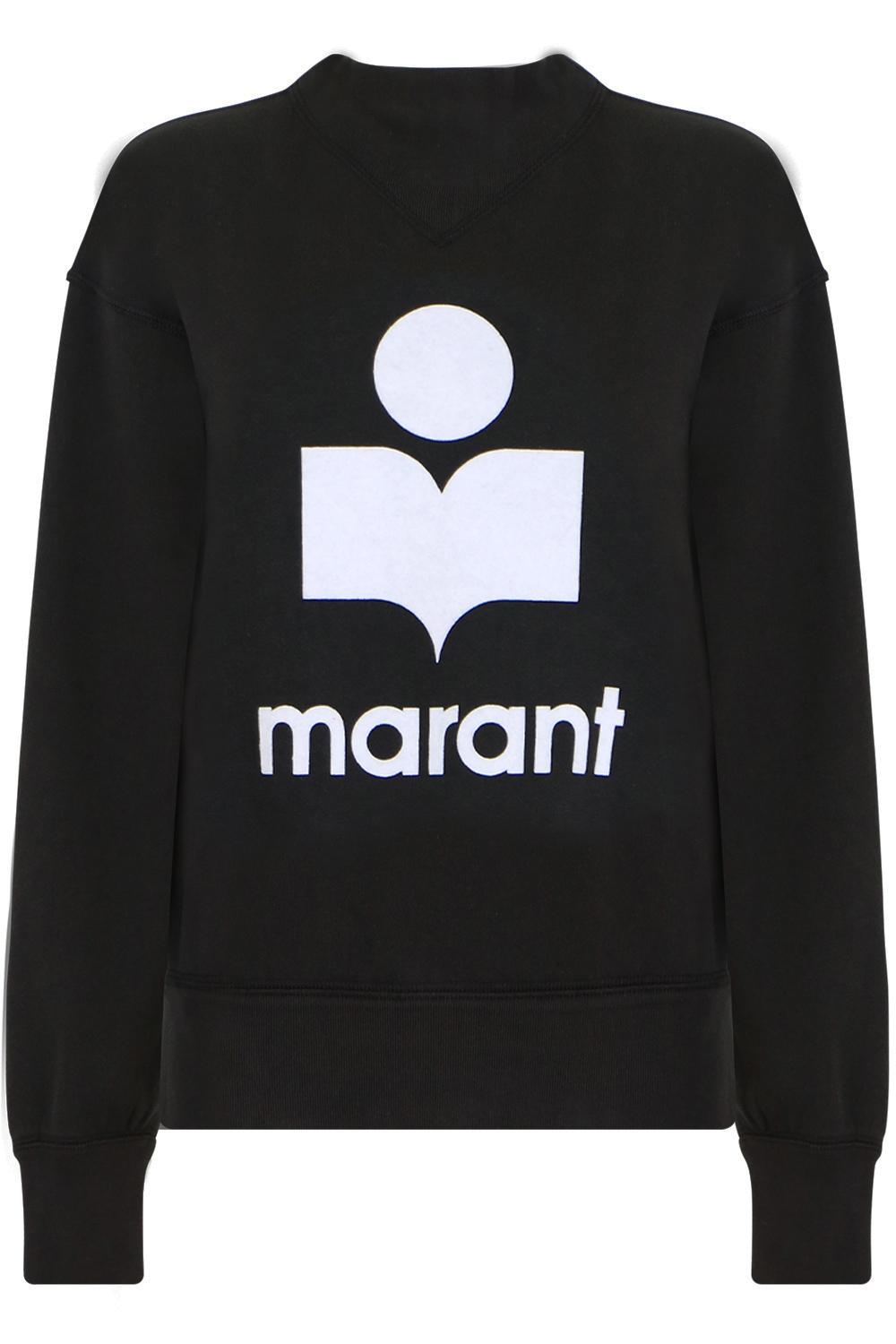 Isabel Marant Etoile Moby Logo Sweatshirt Faded Black in Black - Lyst