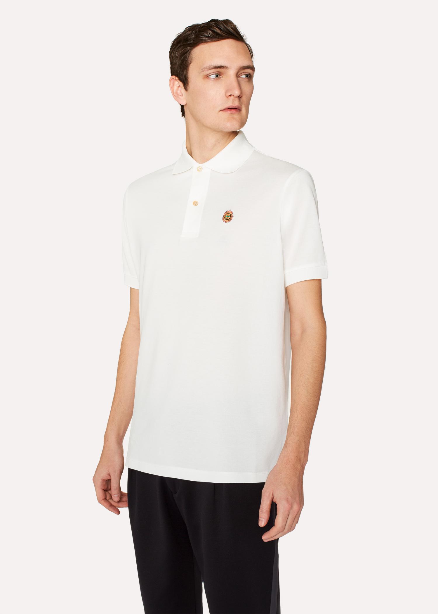 Lyst - Paul Smith Slim-Fit White Cotton-Piqué Polo Shirt With