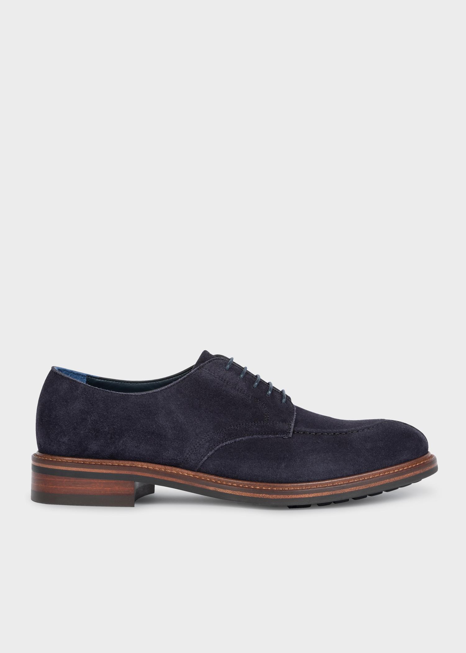 Lyst - Paul Smith Dark Navy Suede 'andrew' Derby Shoes in Blue for Men