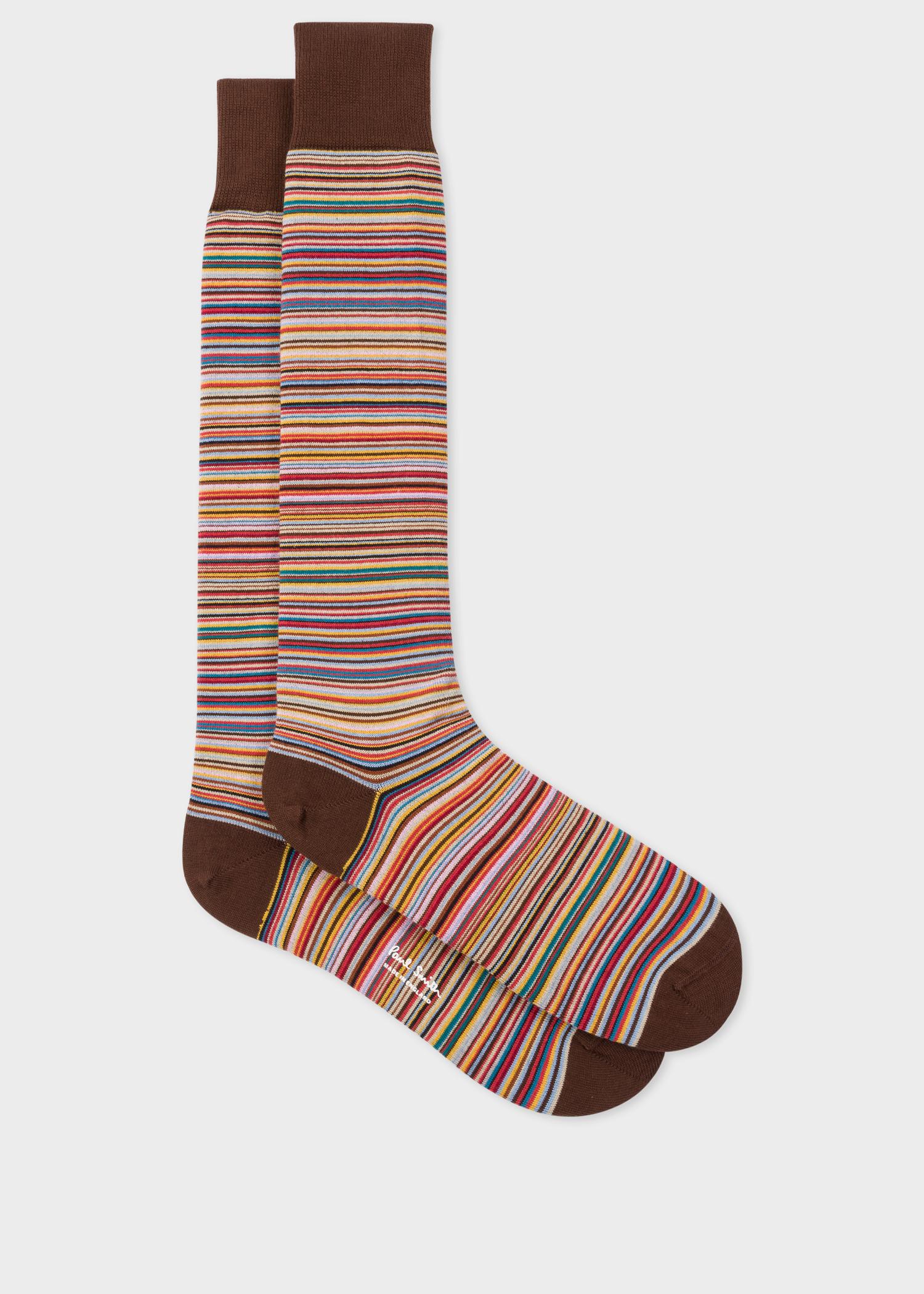 Lyst - Paul Smith Brown Signature Stripe Long Socks in Brown for Men