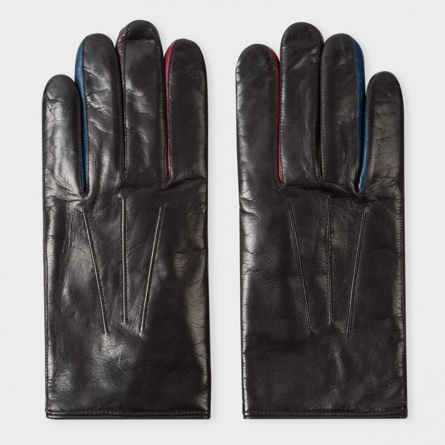 Paul smith Men's Black Leather Concertina Gloves in Multicolor for Men ...