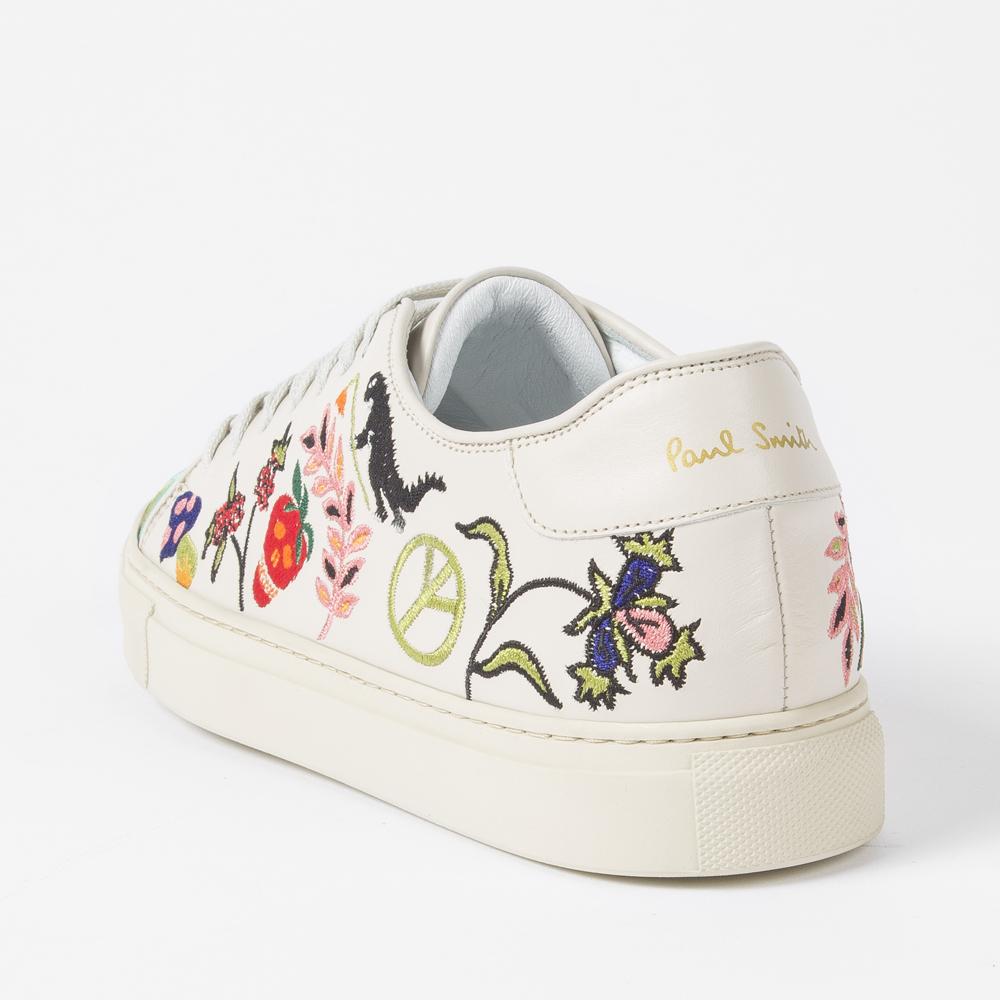 Lyst - Paul Smith Women's Off-white Leather 'basso' Trainers With ...