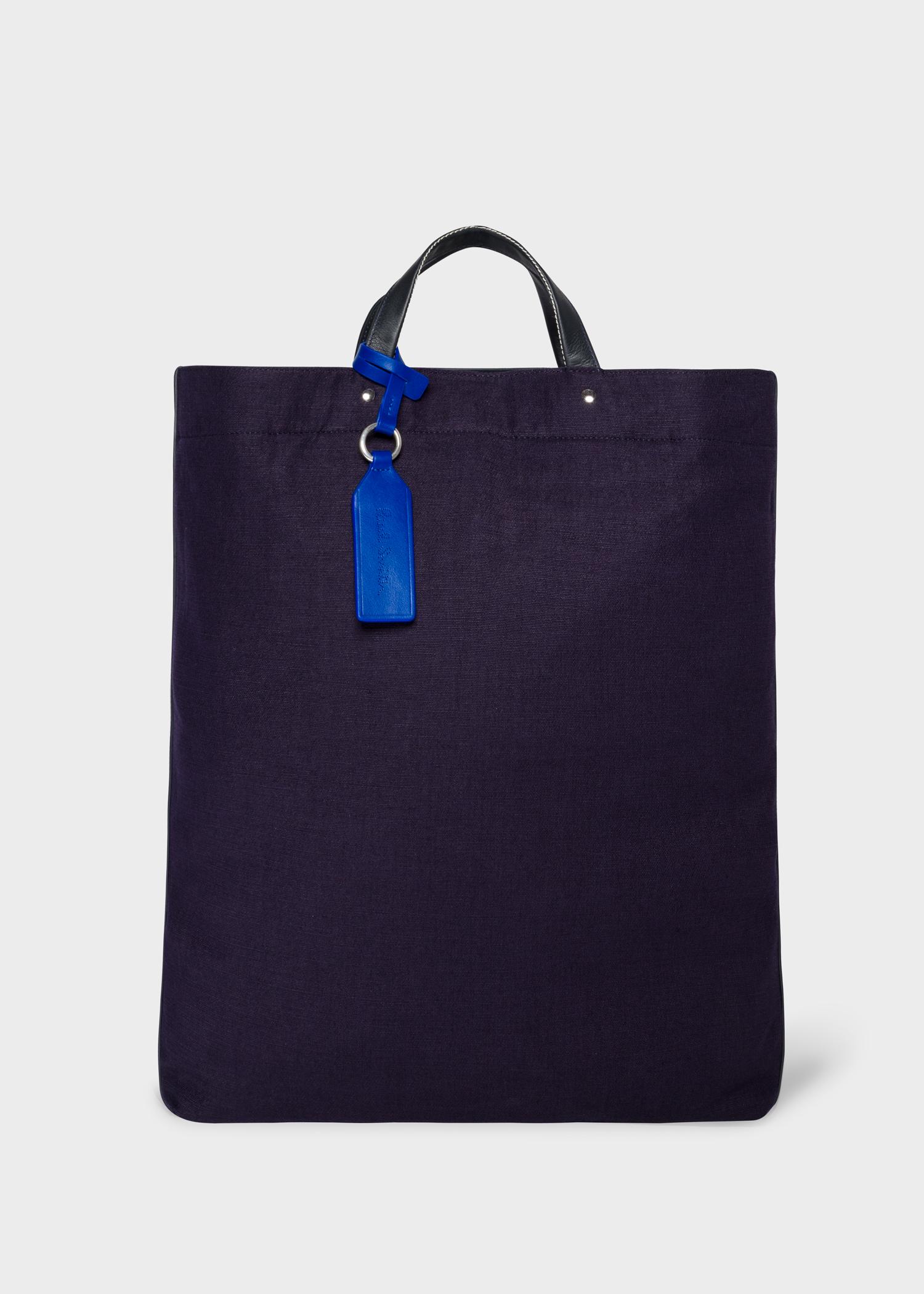 Lyst Paul Smith Indigo Linenblend Canvas Tote Bag in Blue for Men