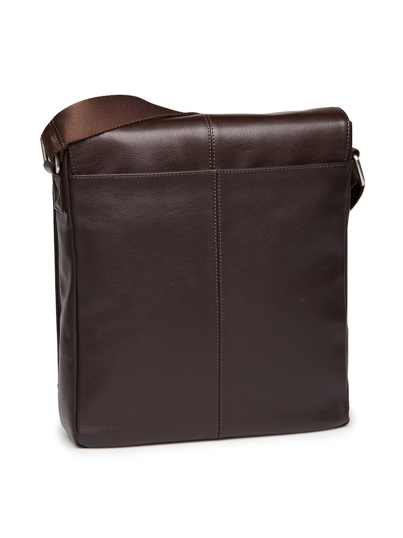Lyst - Perry Ellis Leather Crossbody Bag in Brown for Men