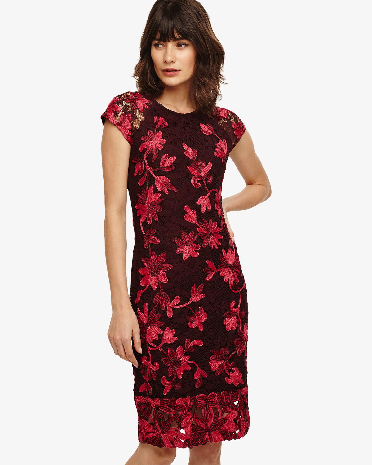 Lyst - Phase Eight Chrissy Tapework Dress in Red