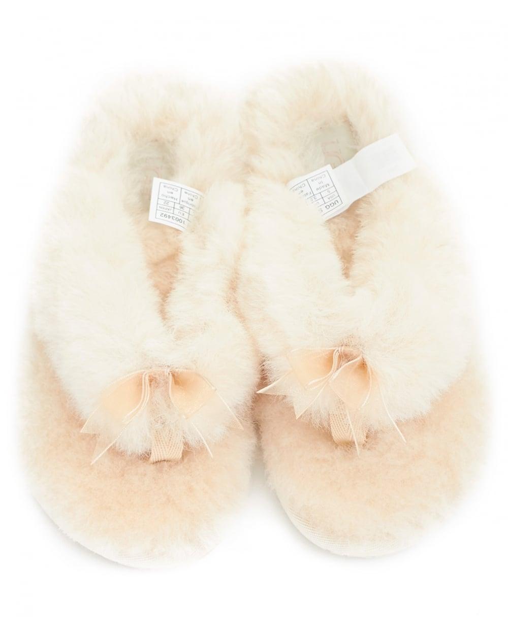 UGG Rubber Fluffy Flip Flop Slippers in Natural - Lyst