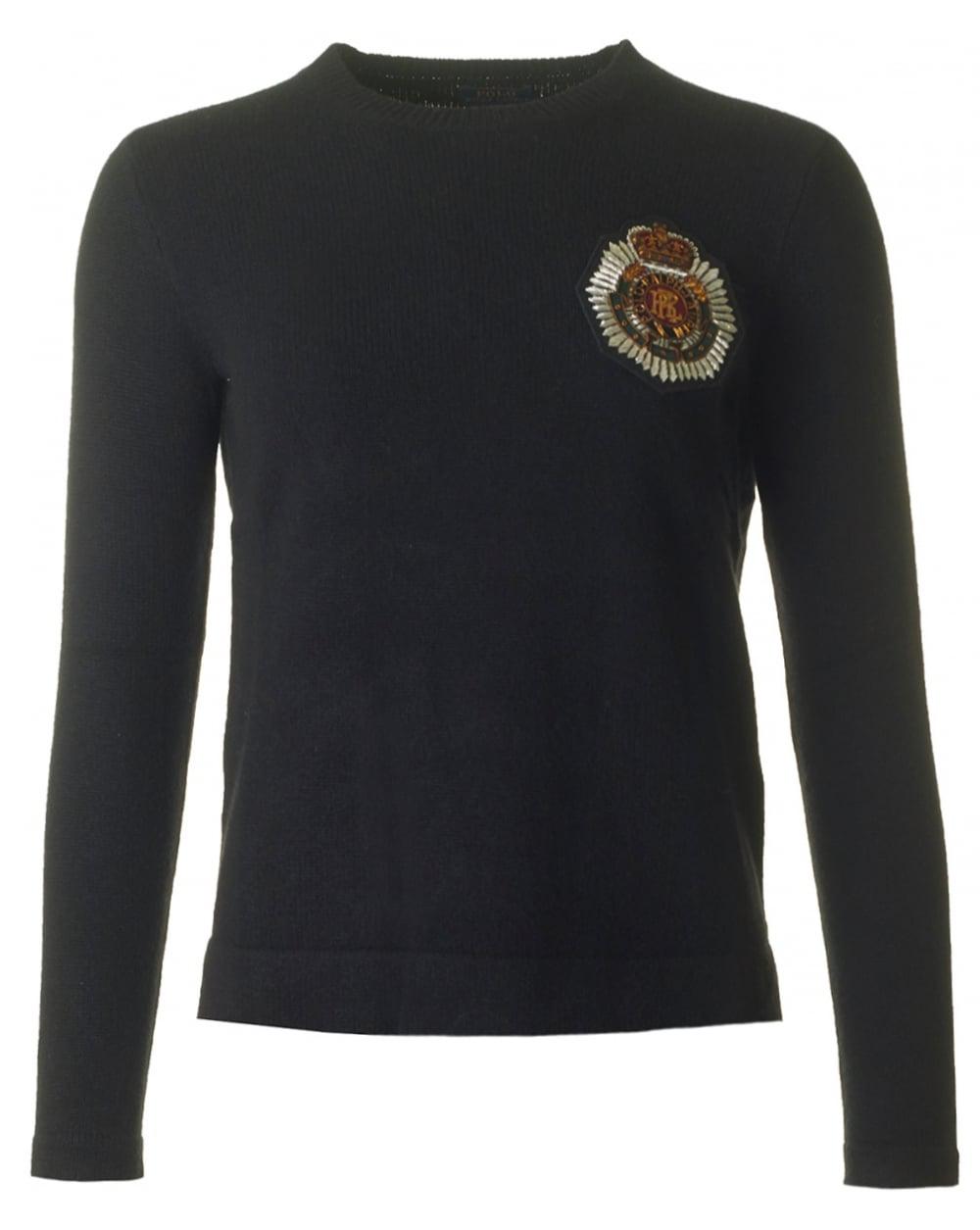 Polo Ralph Lauren Crest Logo Cashmere Mix Knit in Black - Lyst