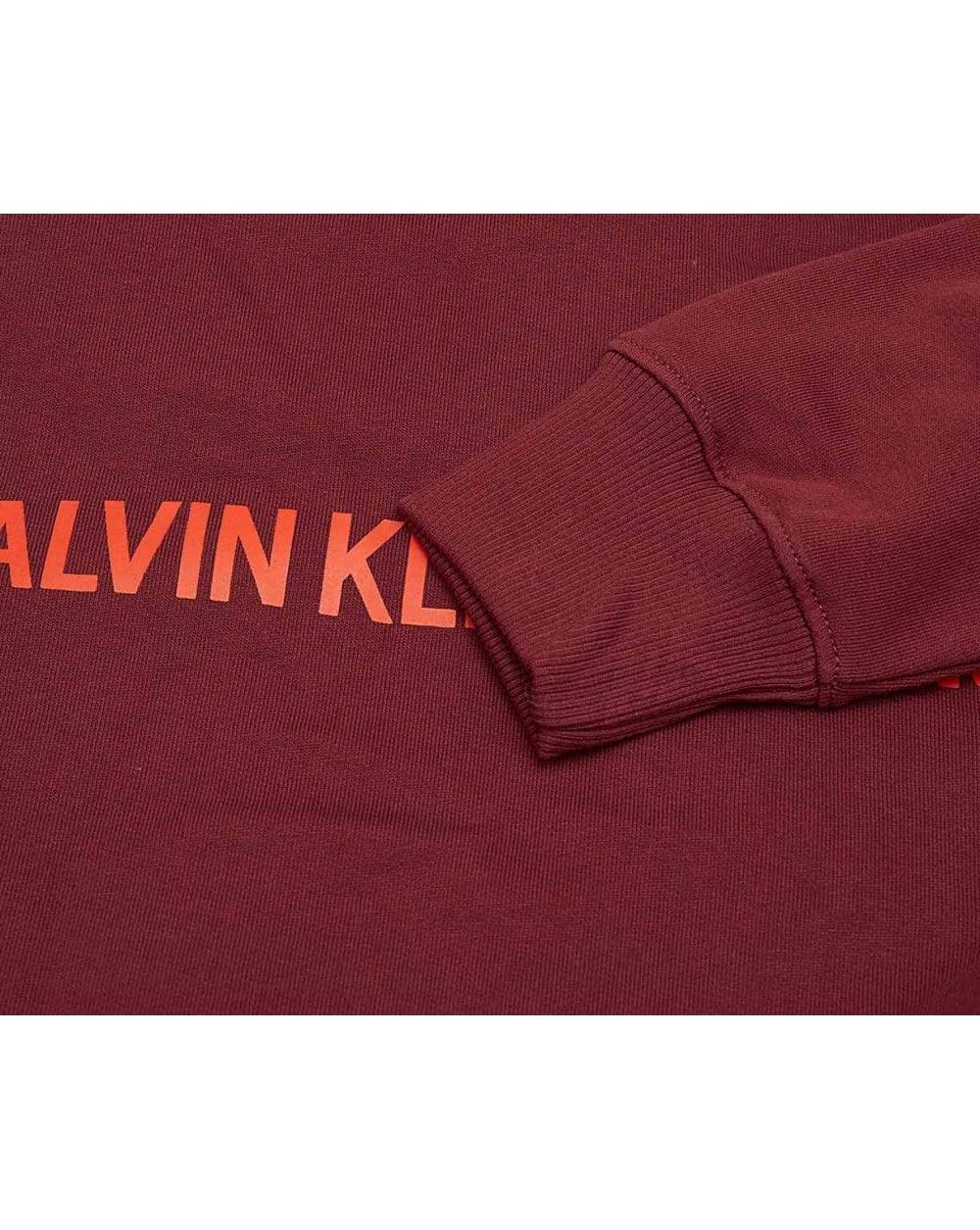 red calvin klein crew neck