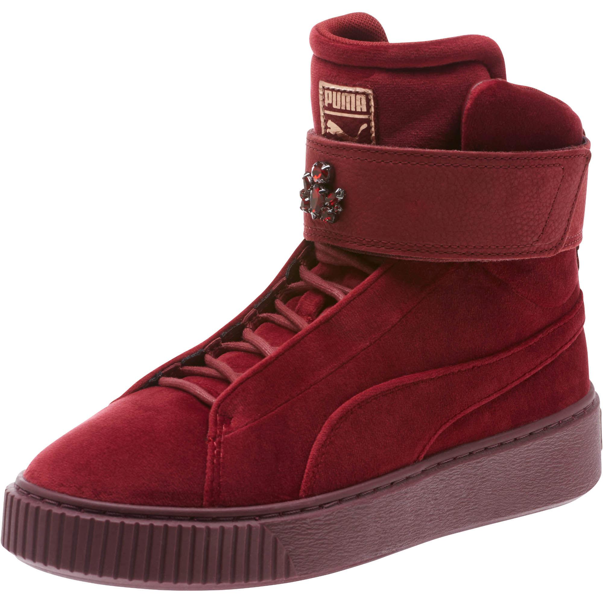 Lyst - Puma Platform Mid Velour Women's Sneakers in Red