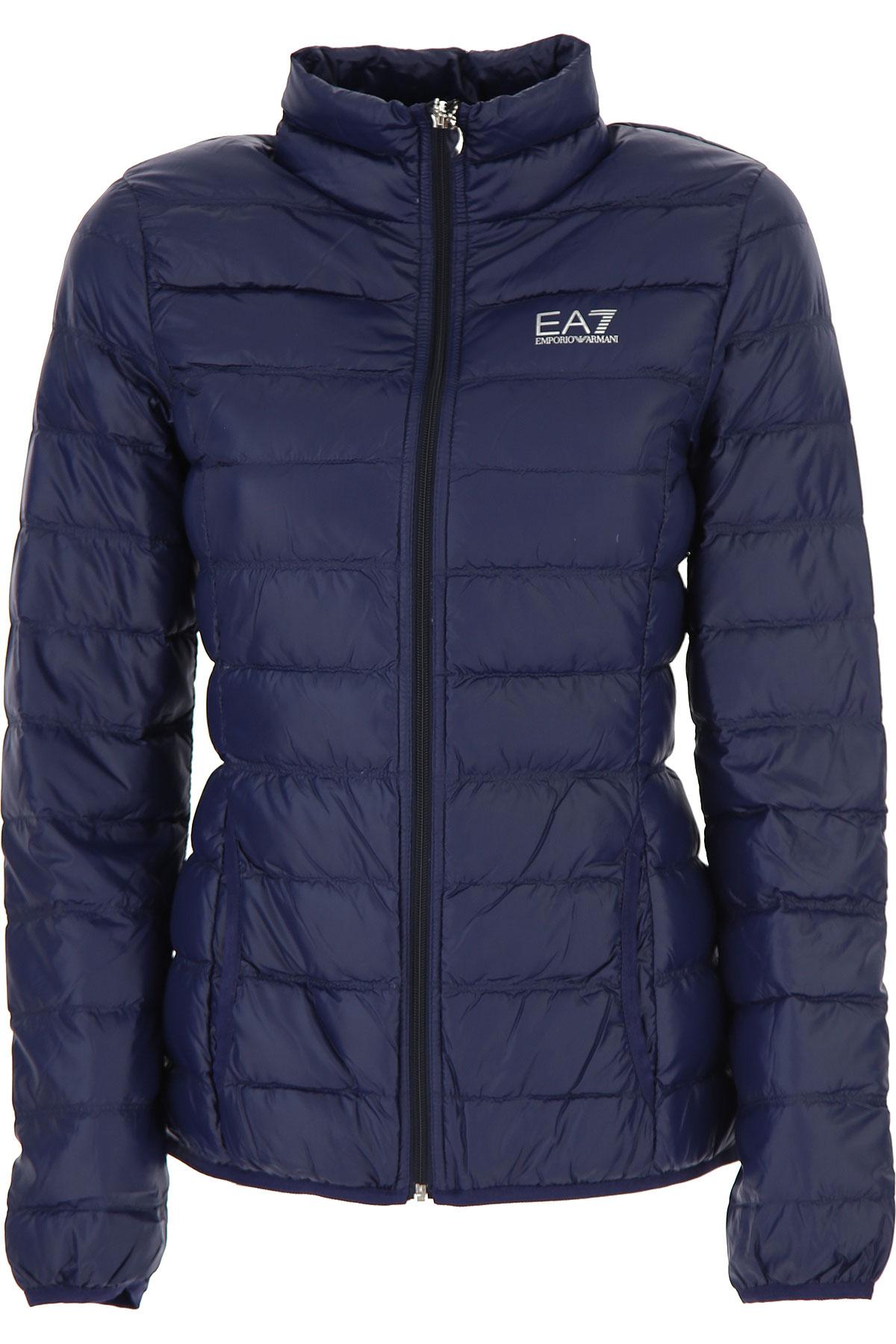 Emporio Armani Synthetic Down Jacket For Women in Blue Navy (Blue) - Lyst