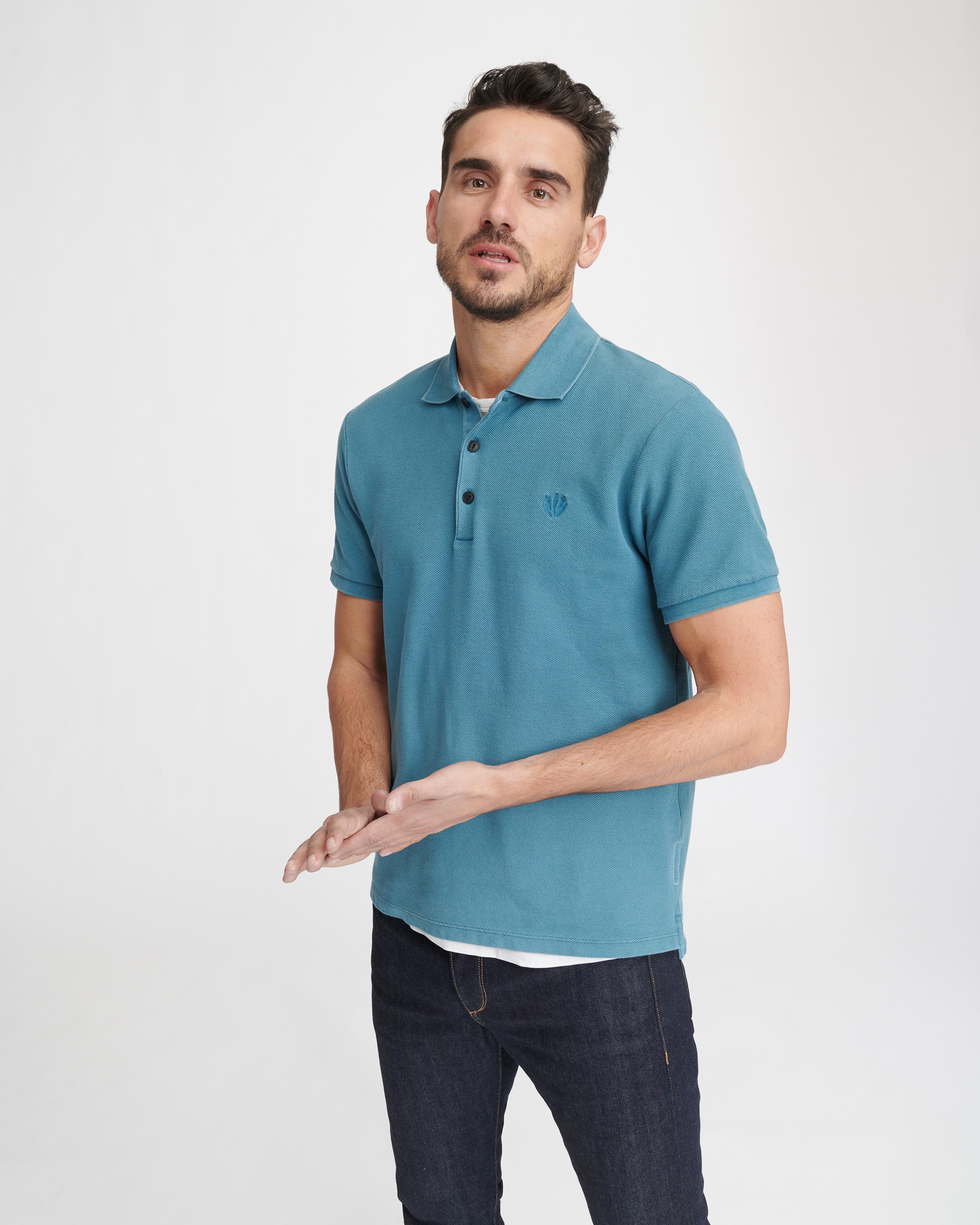 Rag & Bone Pique Polo in Blue for Men - Lyst