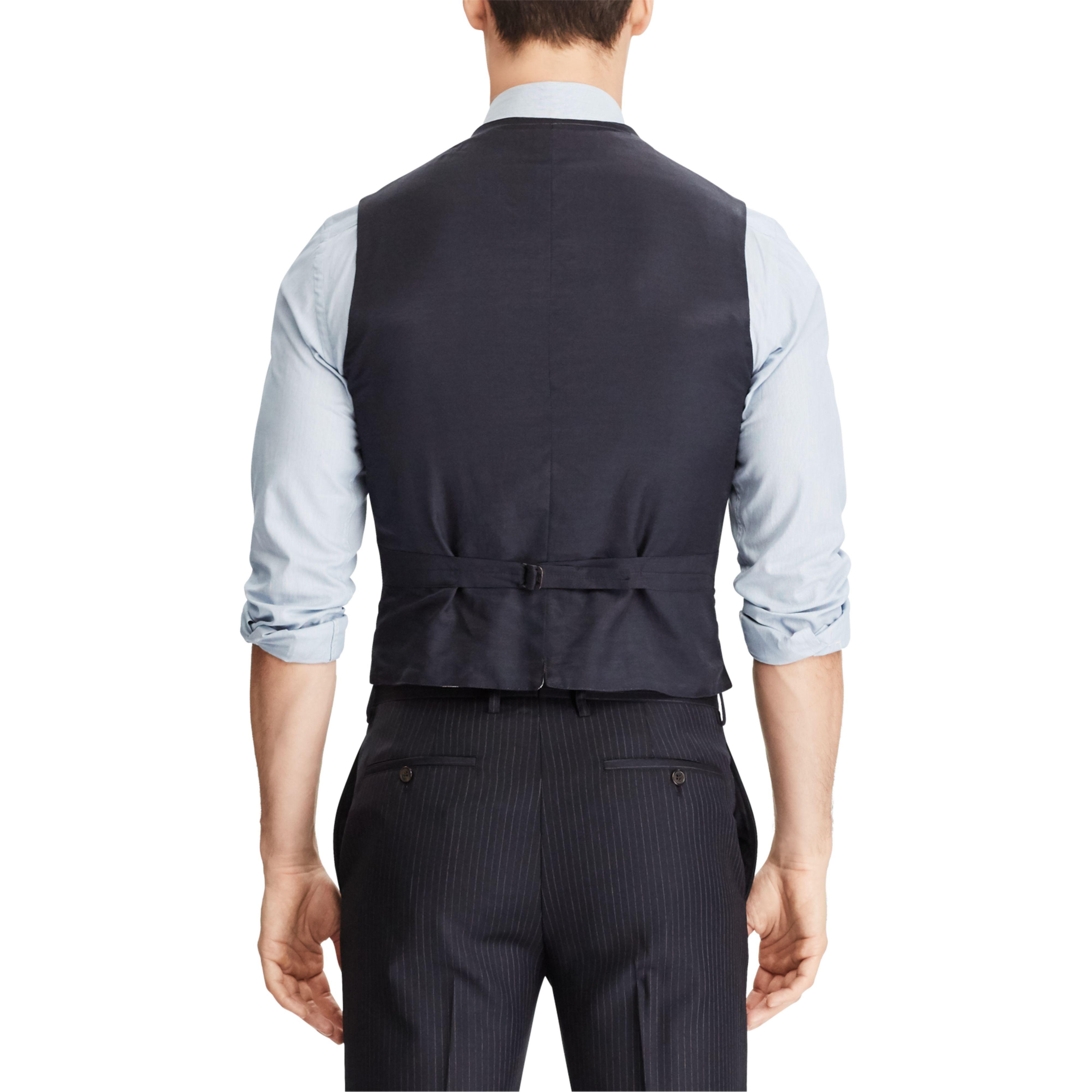 Lyst Rrl Pinstripe Wool Vest in Blue for Men