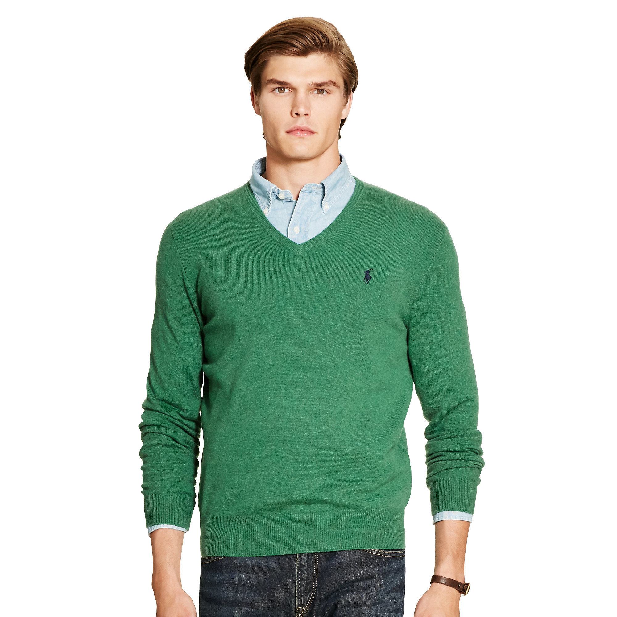 Lyst - Polo Ralph Lauren Merino Wool V-neck Sweater in Green for Men