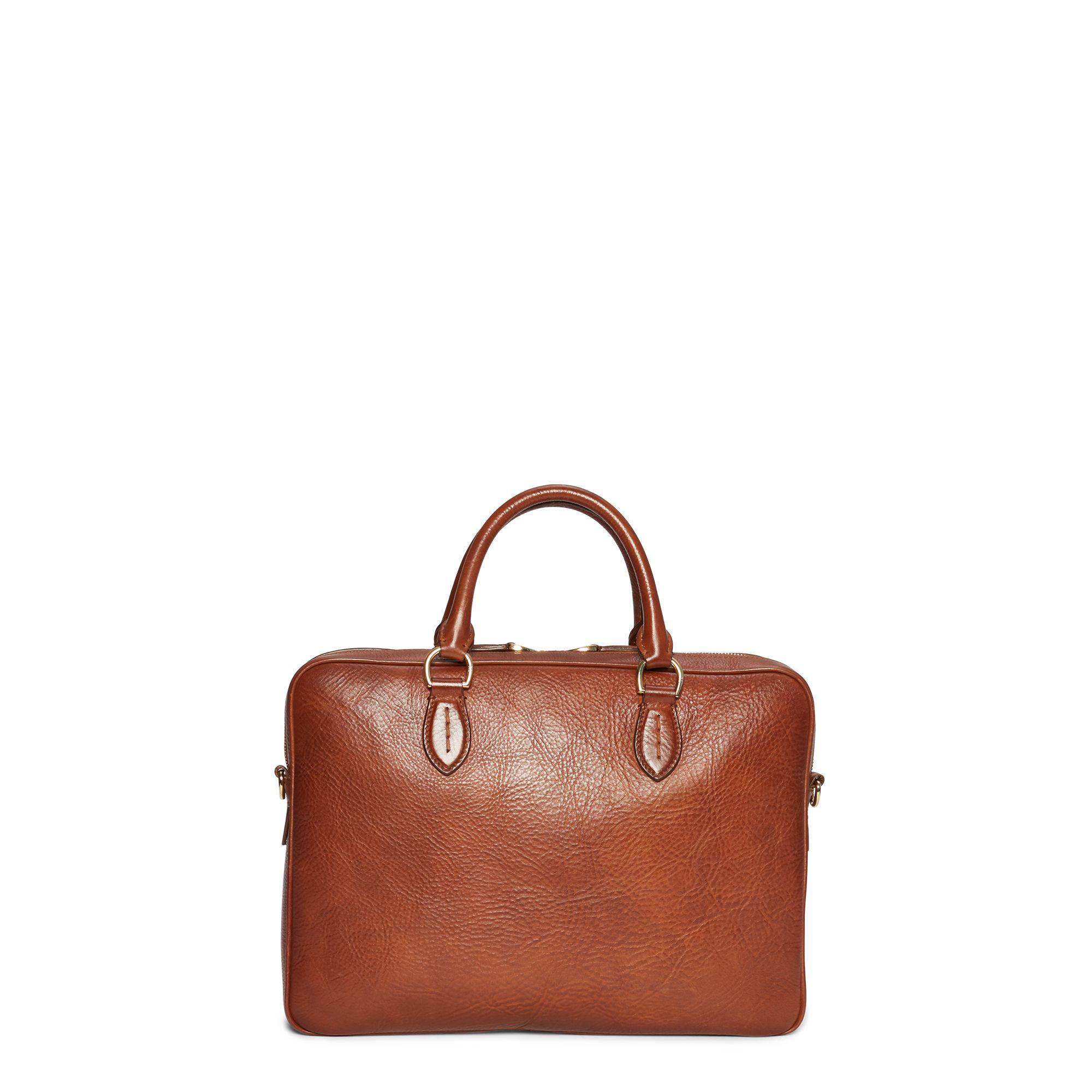 Lyst - Ralph Lauren Leather Briefcase in Brown for Men