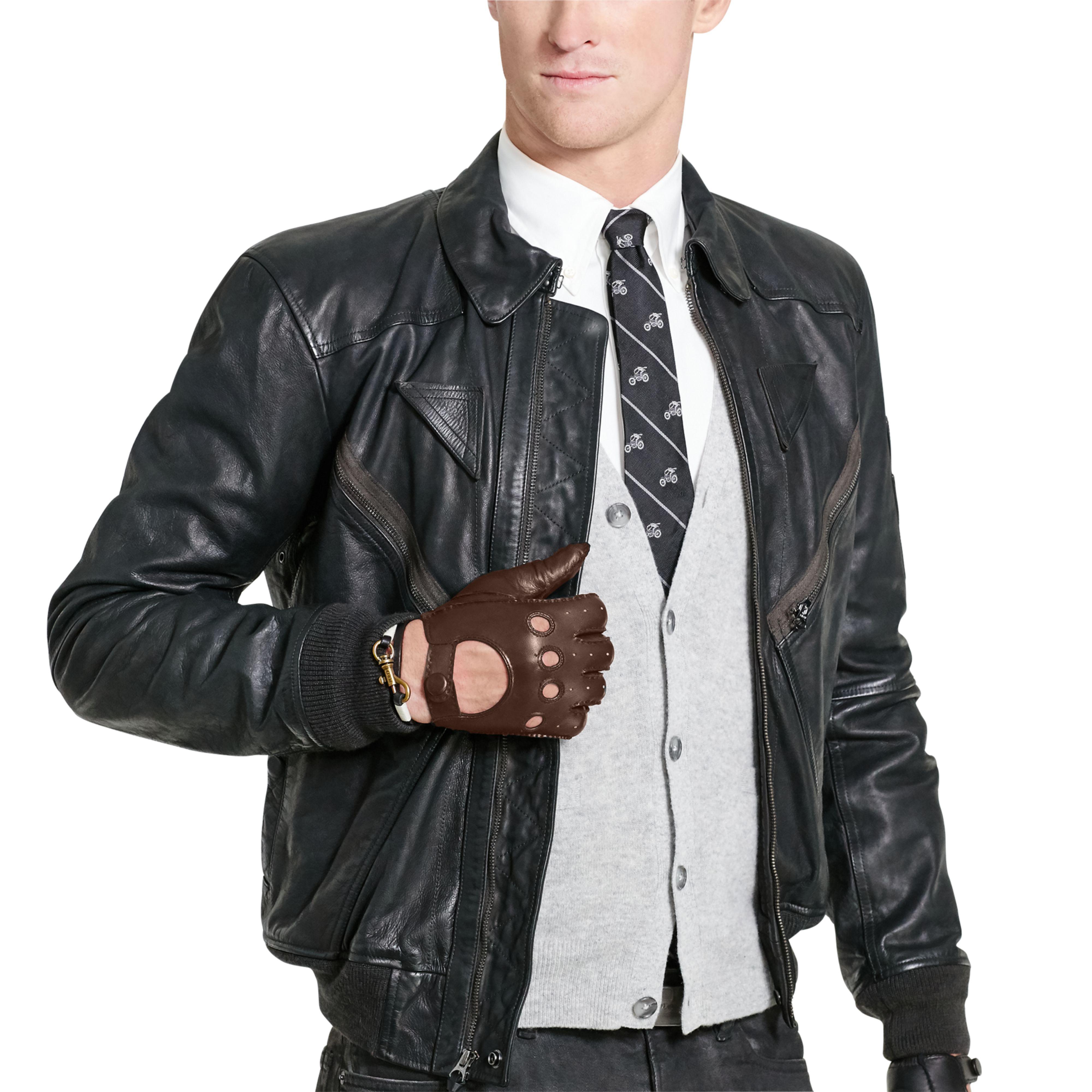 Lyst Polo Ralph Lauren Leather Driving Gloves in Brown for Men