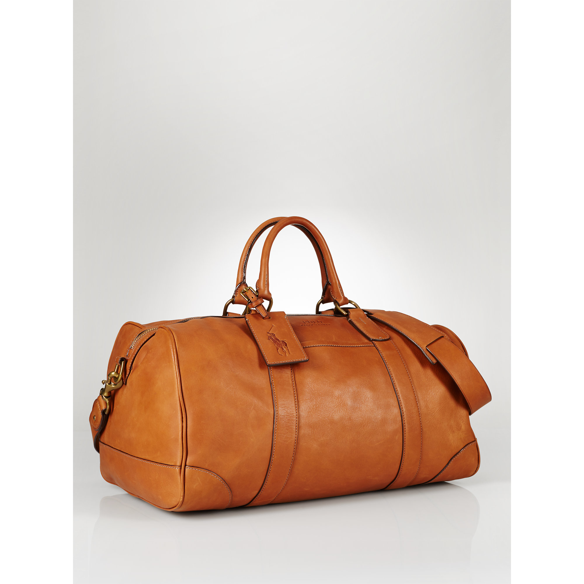 Lyst Polo Ralph Lauren Leather Duffel Bag In Brown For Men Gallery