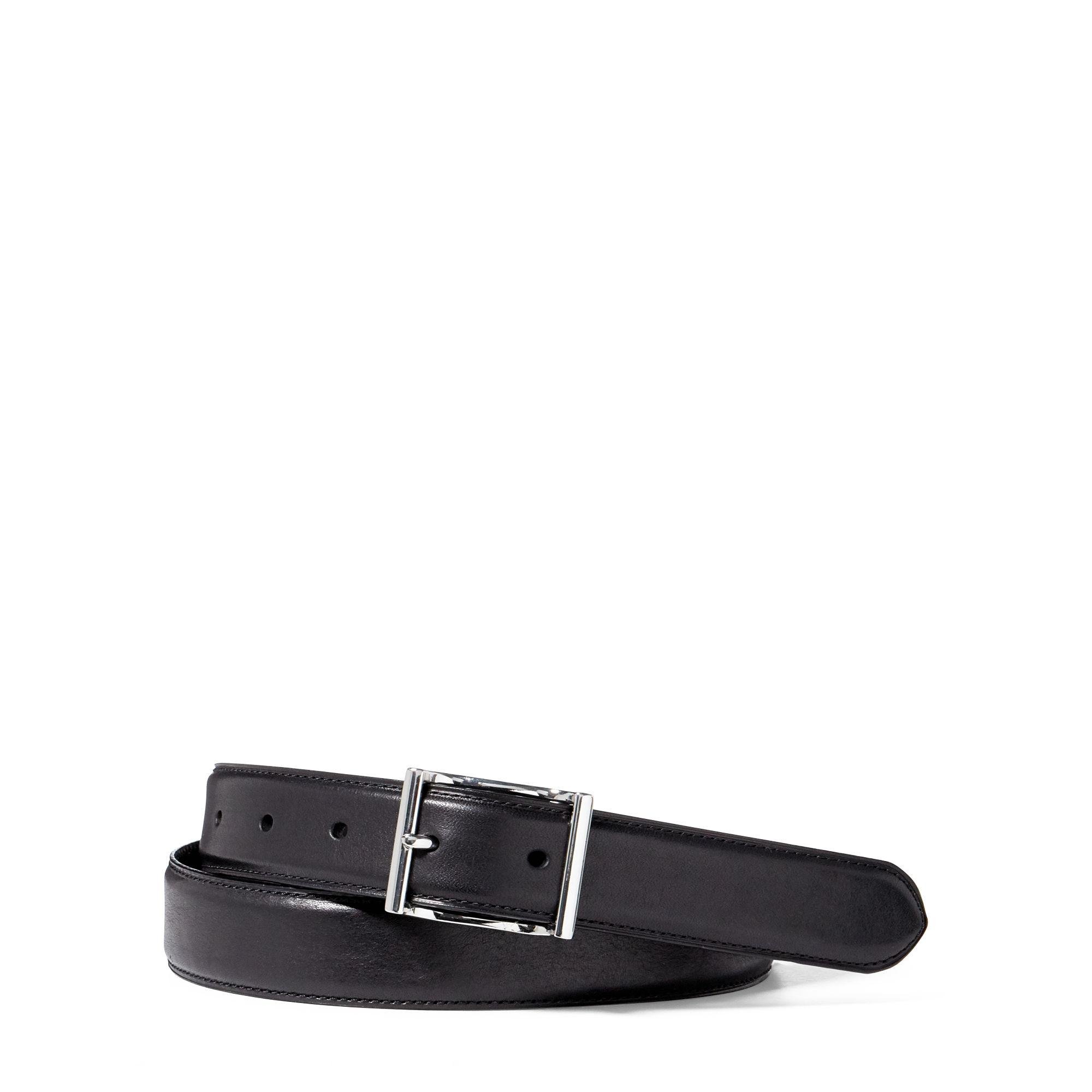 Polo ralph lauren Vachetta Leather Dress Belt in Black for Men | Lyst