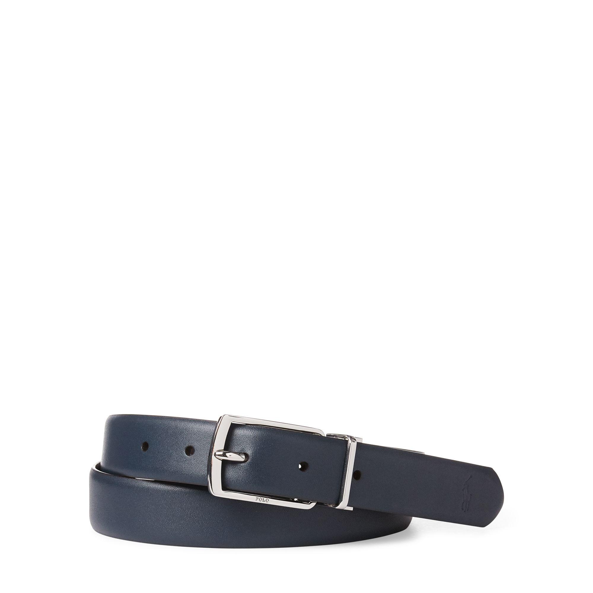Polo Ralph Lauren Reversible Leather Dress Belt in Blue for Men - Lyst