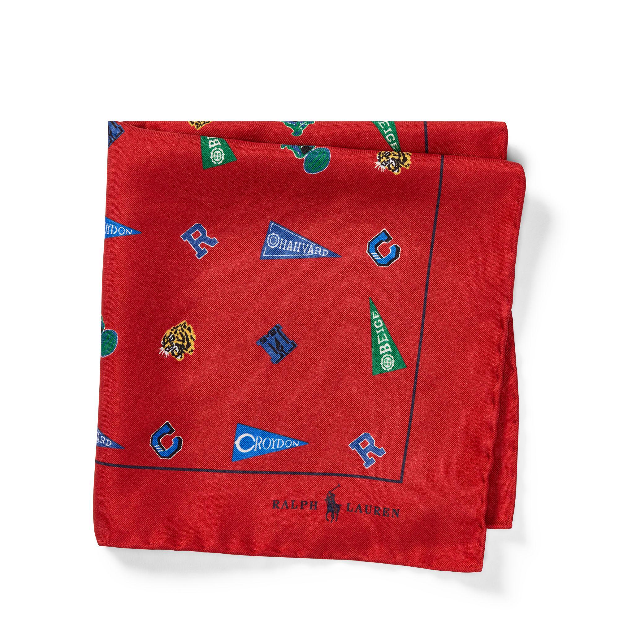 Lyst Polo Ralph Lauren Collegiate Silk Pocket Square in Red for Men