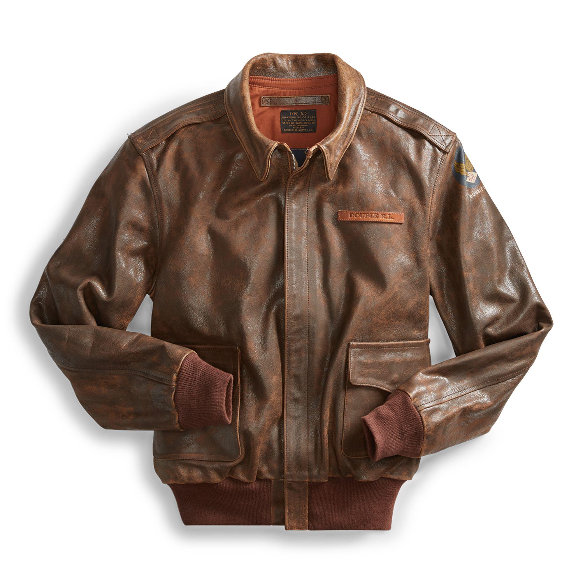 Rrl Leather Flight Jacket In Brown For Men Lyst Rrl Men S Brown Leather Flight Jacket