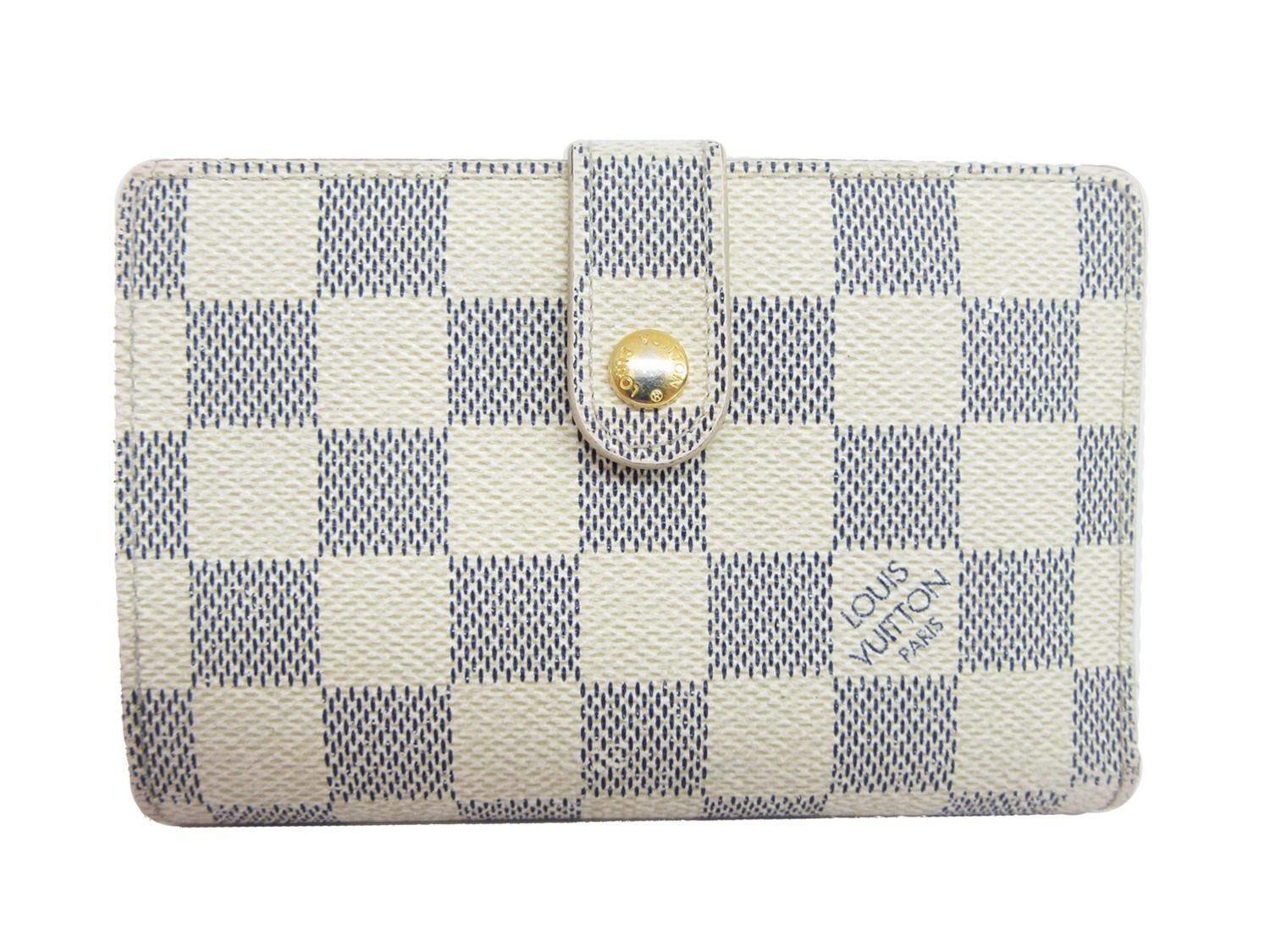 Lyst - Louis Vuitton Auth Damier Azur Portefeuille Viennois Bifold Wallet Purse N61676 in White ...