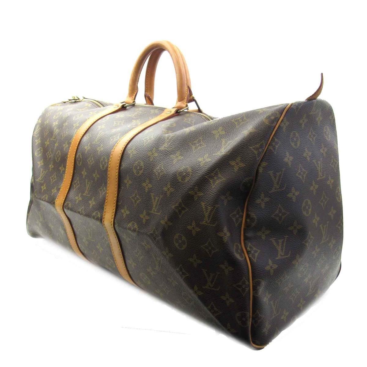 Louis Vuitton Auth Keepall 55 Boston Travel Bag M41424 Monogram Used Vintage Lv in Brown for Men ...