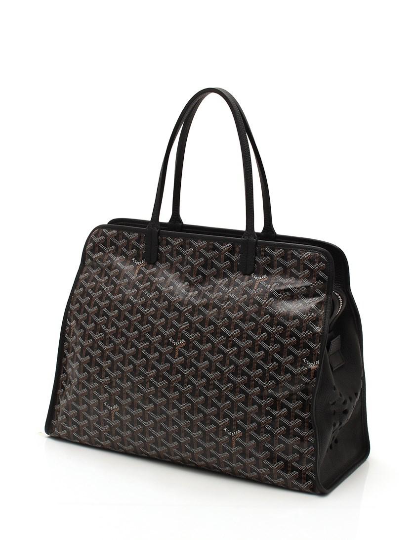 Lyst Goyard Adi Pm Handbag Coating Canvas Leather Black Tea White Gallery