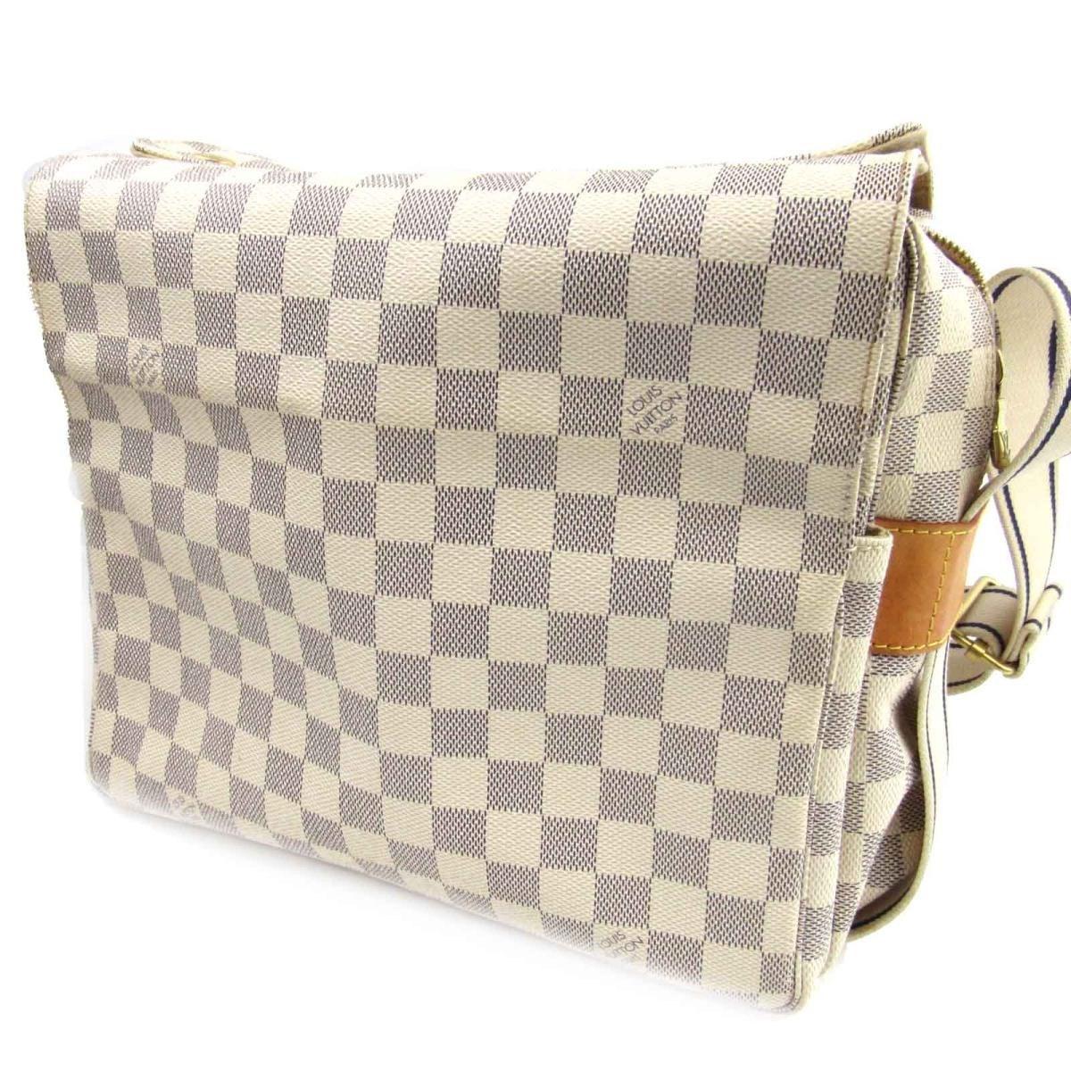 Louis Vuitton Auth Naviglio Shoulder Crossbody Bag N51189 Damier Azur White Used in Gray for Men ...