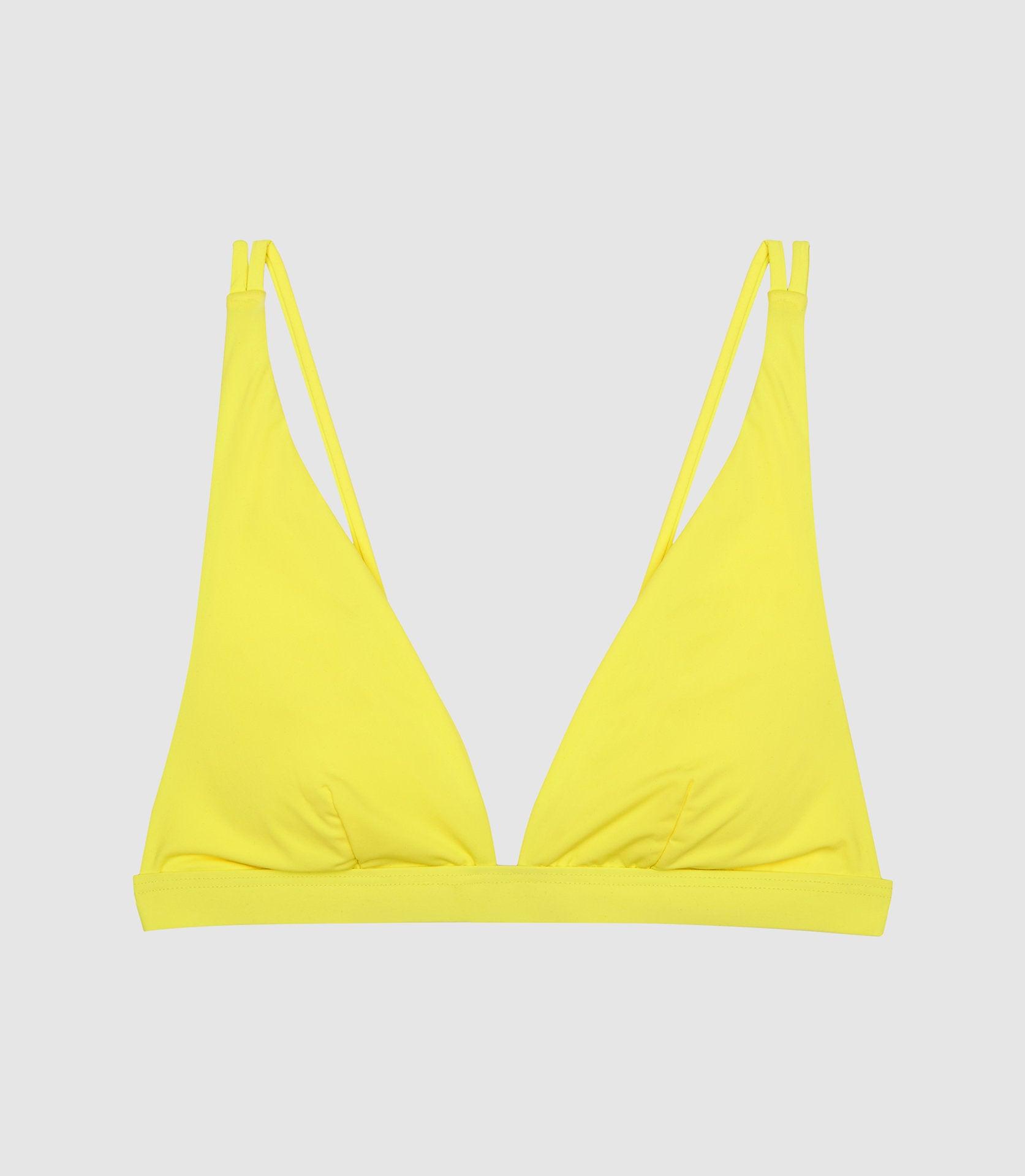 Reiss Triangle Bikini Top in Yellow - Lyst