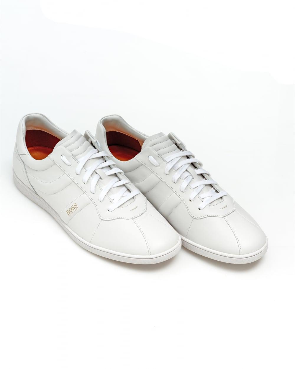 BOSS Rumba Ten Trainers, White Leather Sneakers in White for Men - Lyst