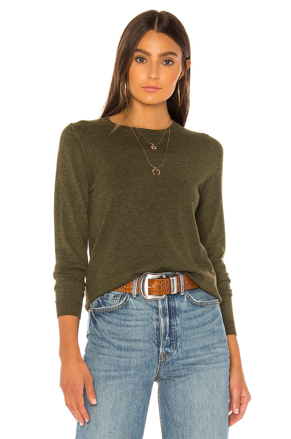 525 America Synthetic Crew Neck Sweater in Olive Melange (Green) Lyst