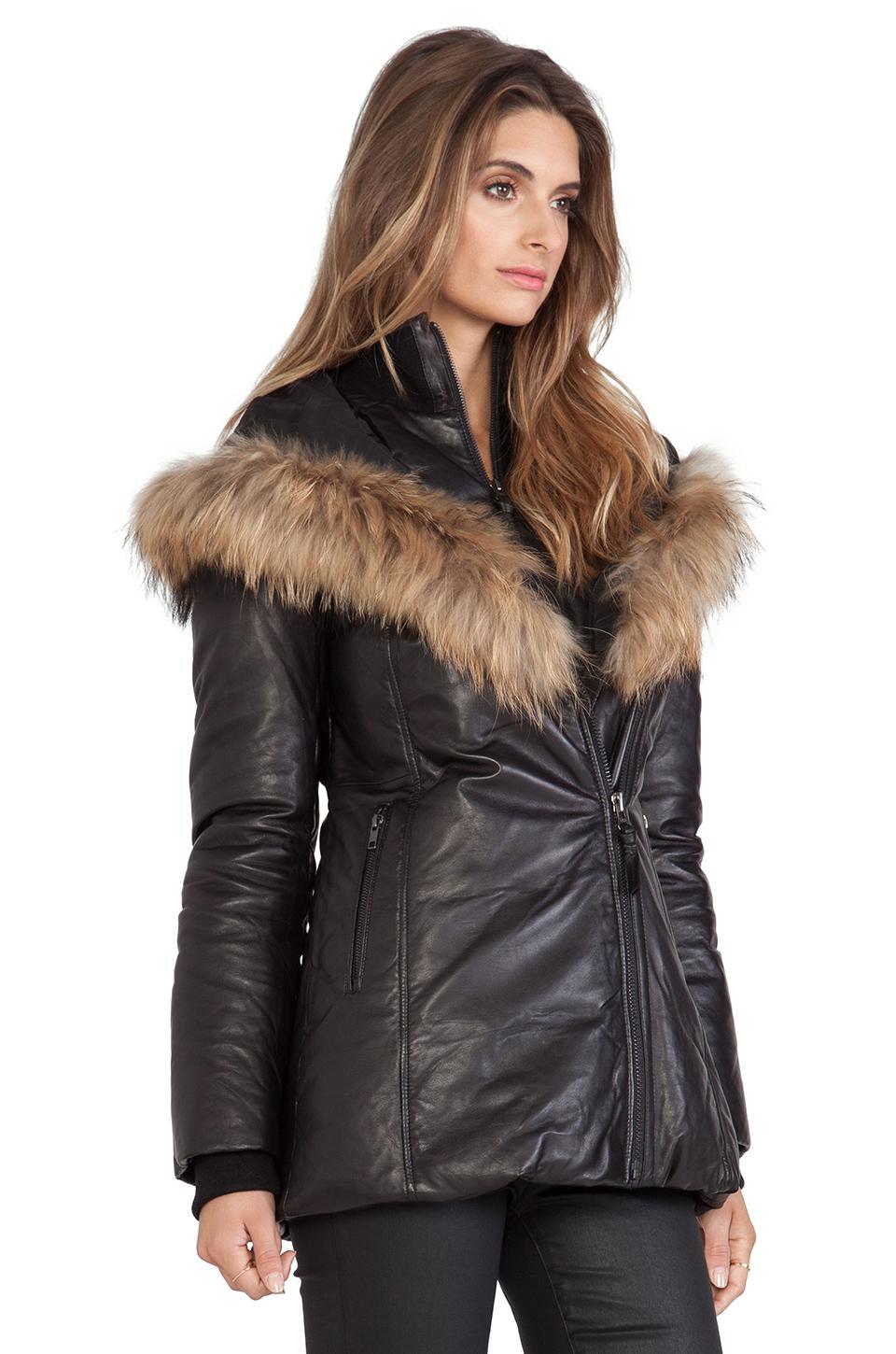 Mackage Ingrid Jacket With Natural Asiatic Raccoon Fur in Black | Lyst