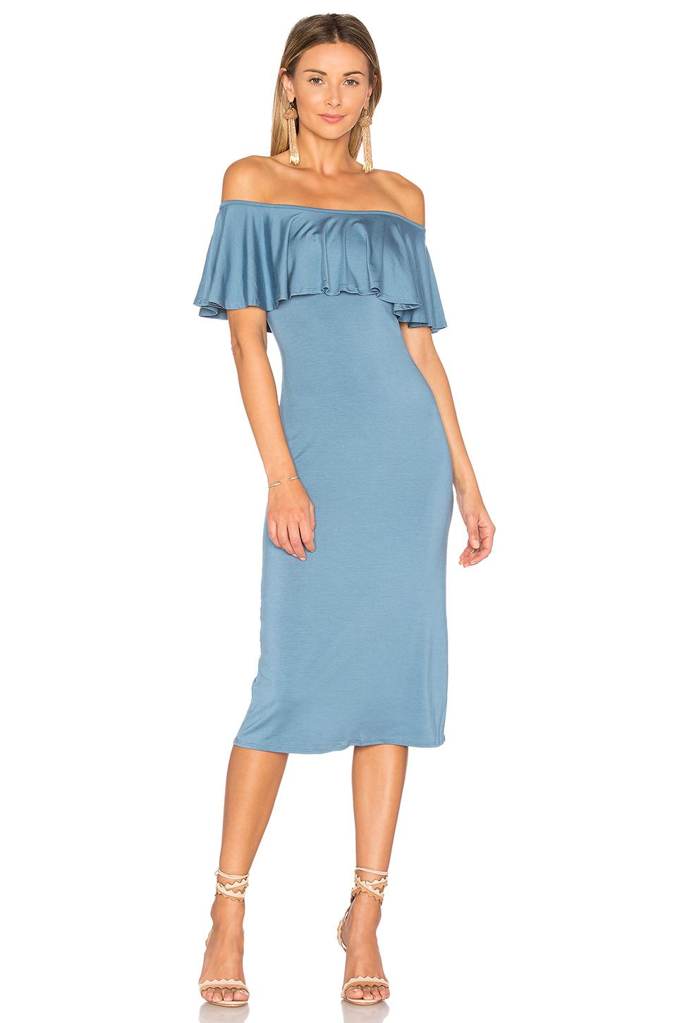 pally ruffle midi dress in blue lyst pally ruffle midi dress in blue lyst