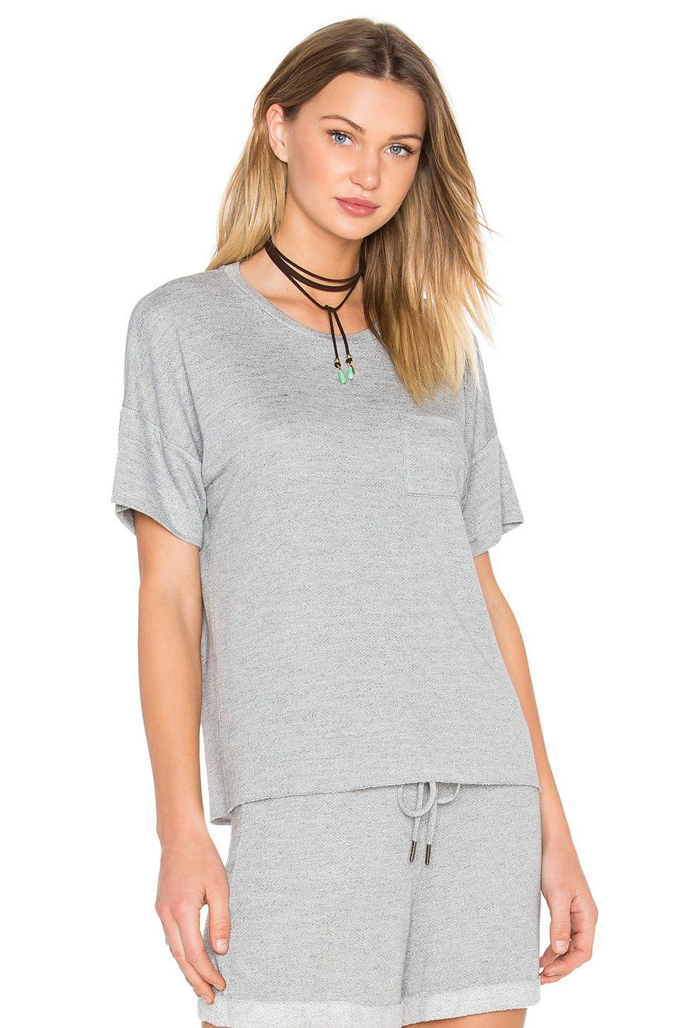 Lyst - Stateside Lightweight French Terry Crew Neck Tee in Gray