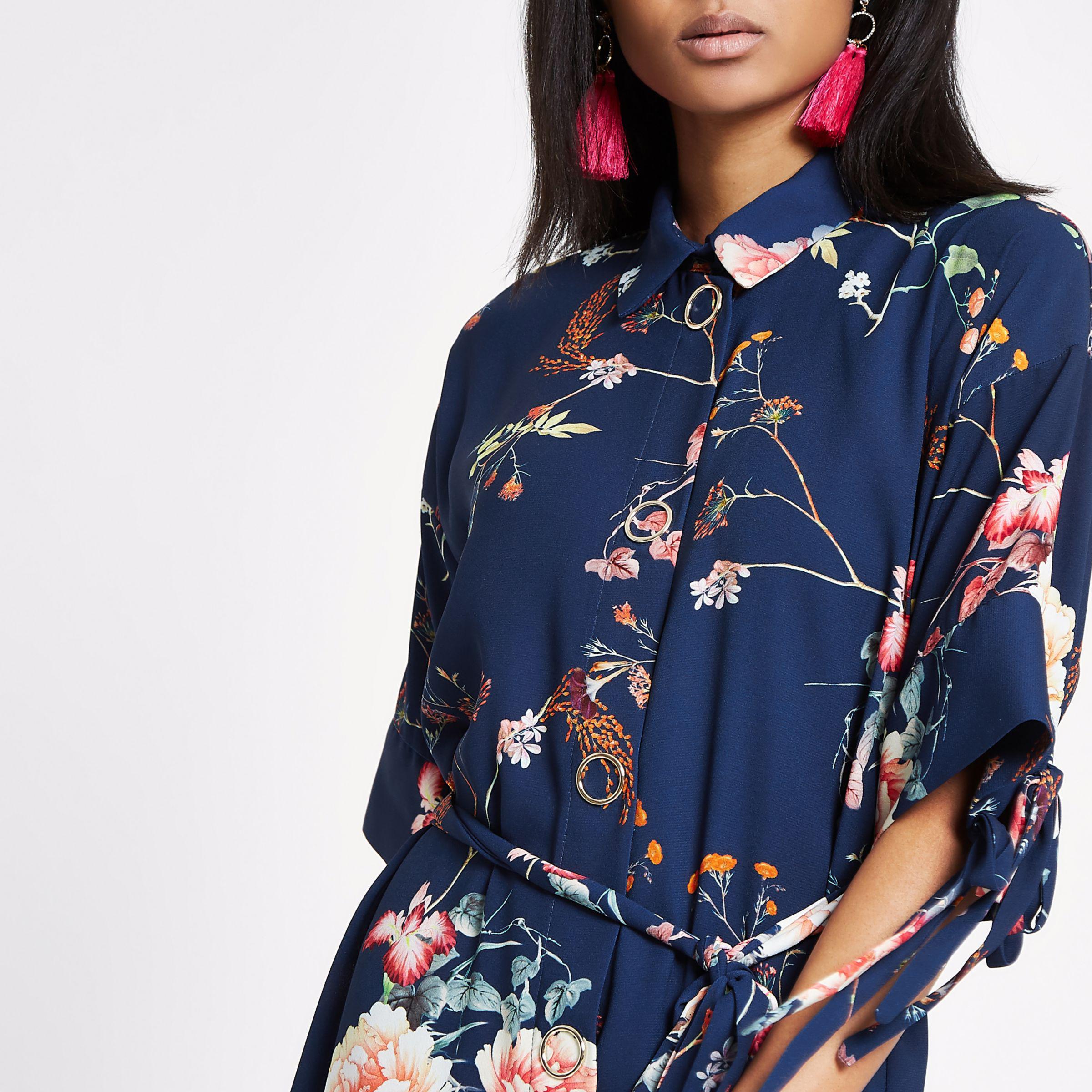river island blue tie dye dress