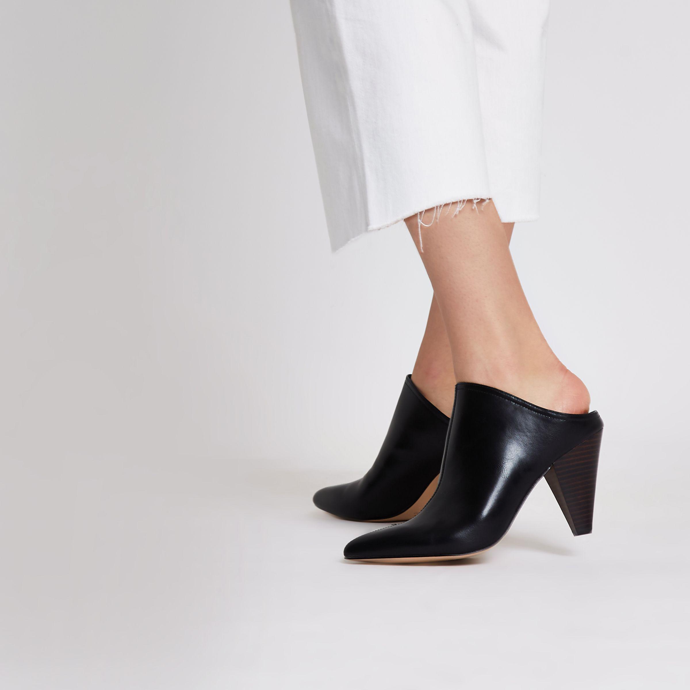 river island black mules