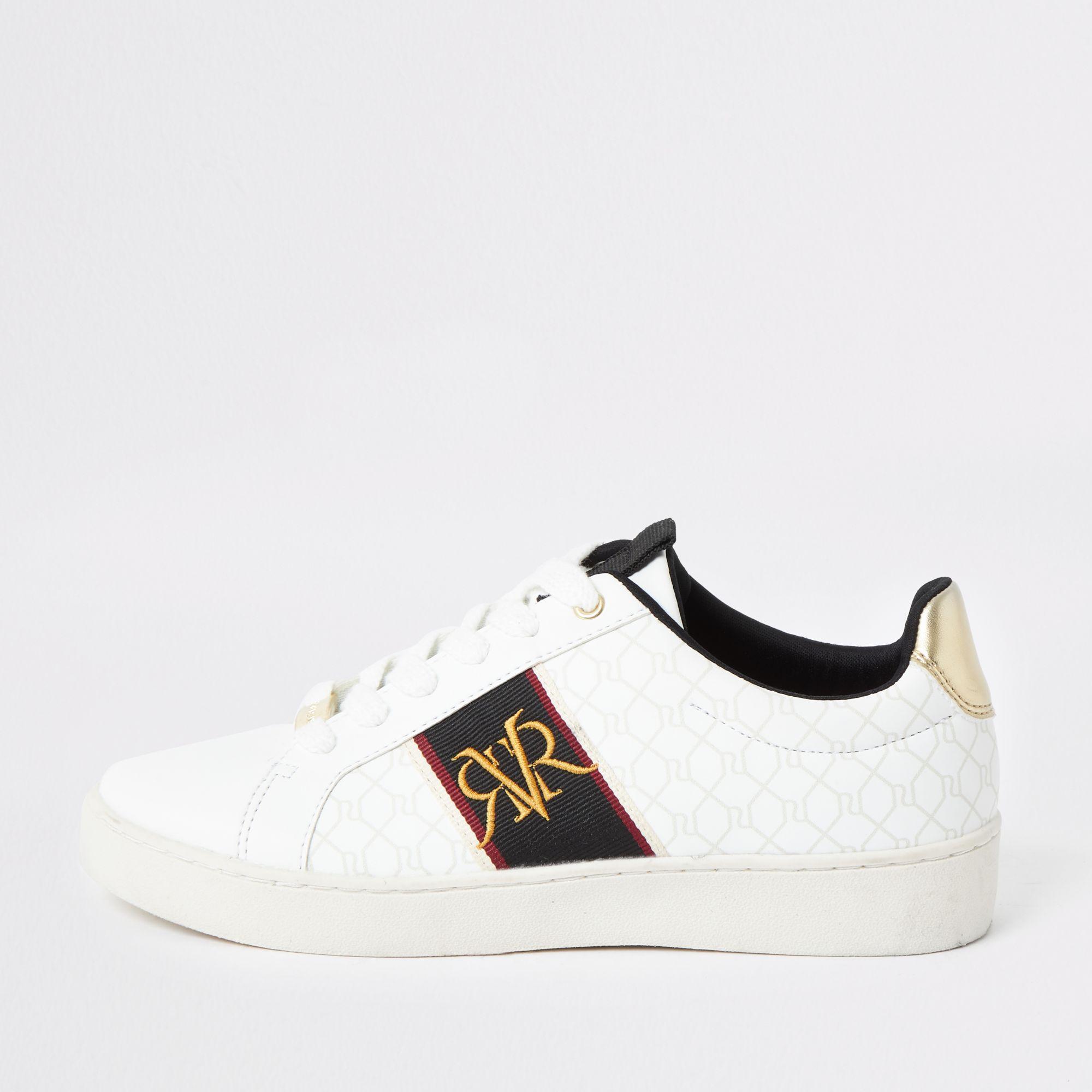 river island white trainers womens