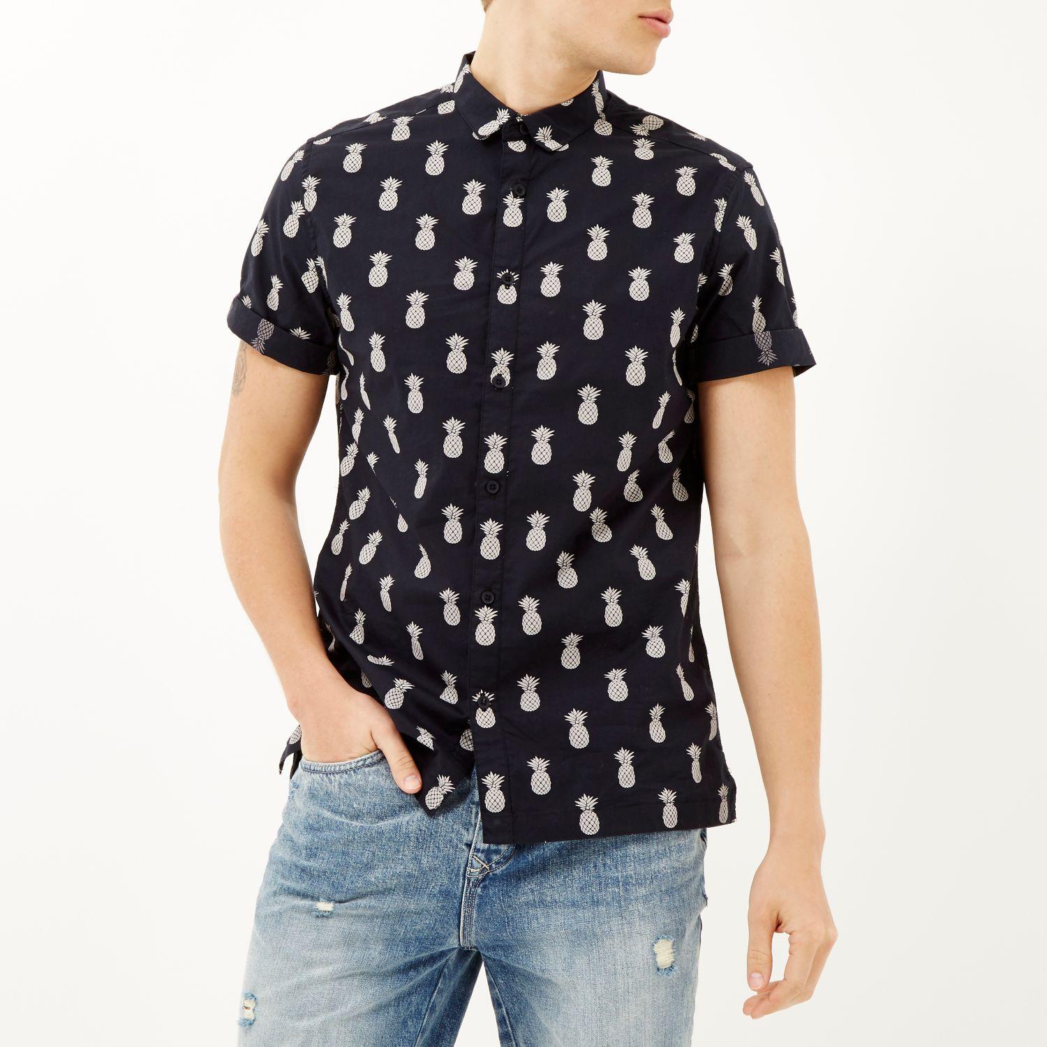 blue pineapple shirt mens