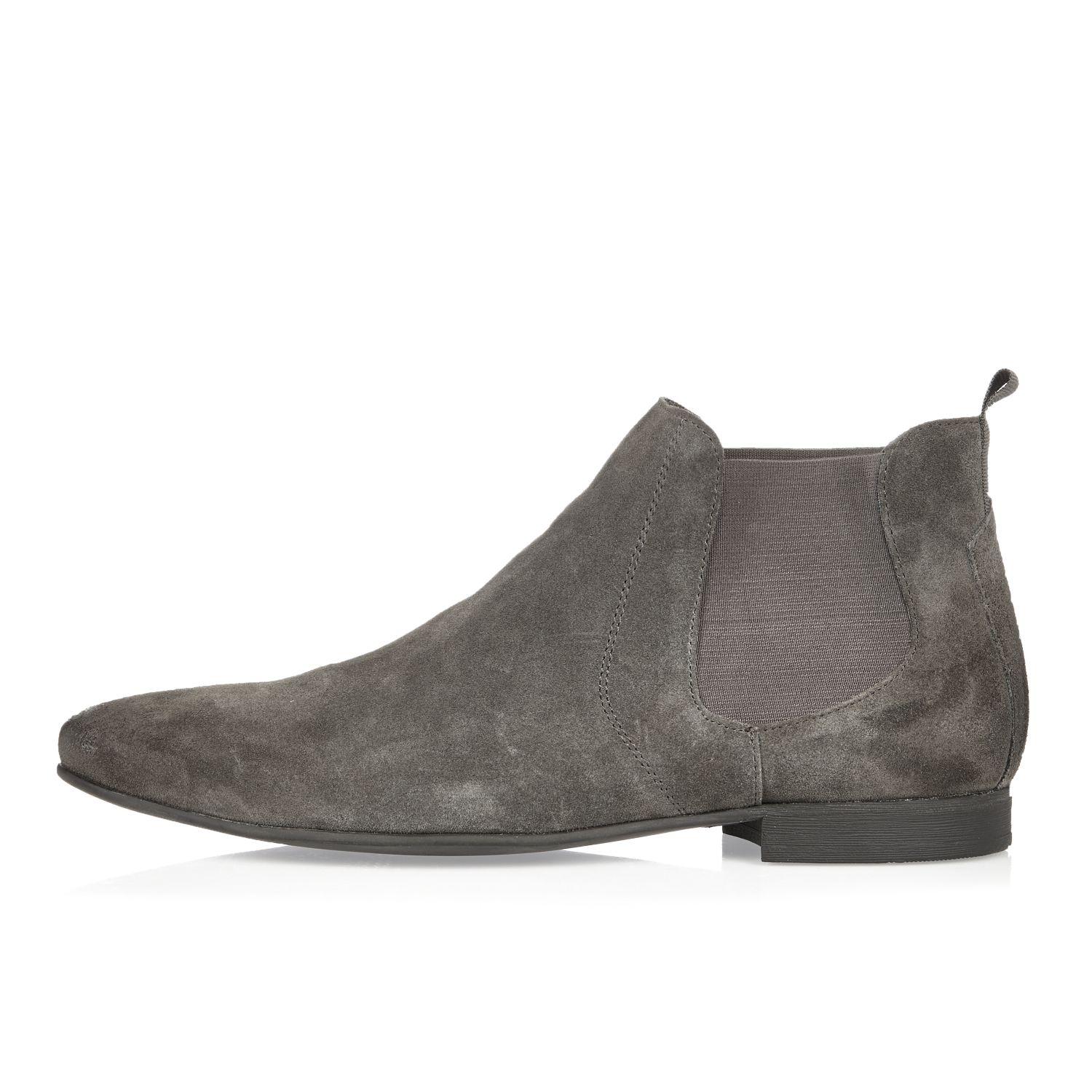 grey suede boot men