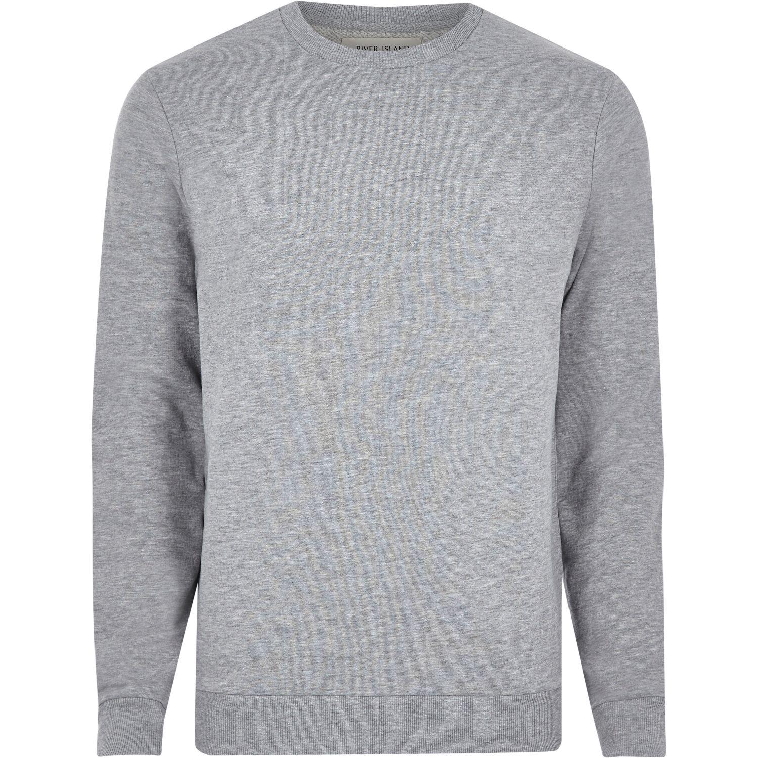 Lyst River Island Grey  Marl Crew  Neck  Sweatshirt  in Gray  