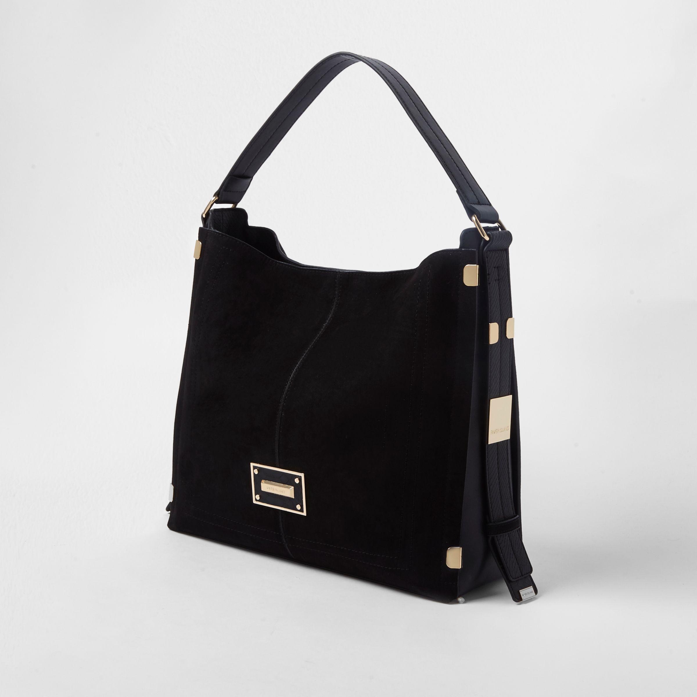 Women S Black Side Tab Slouch Bag