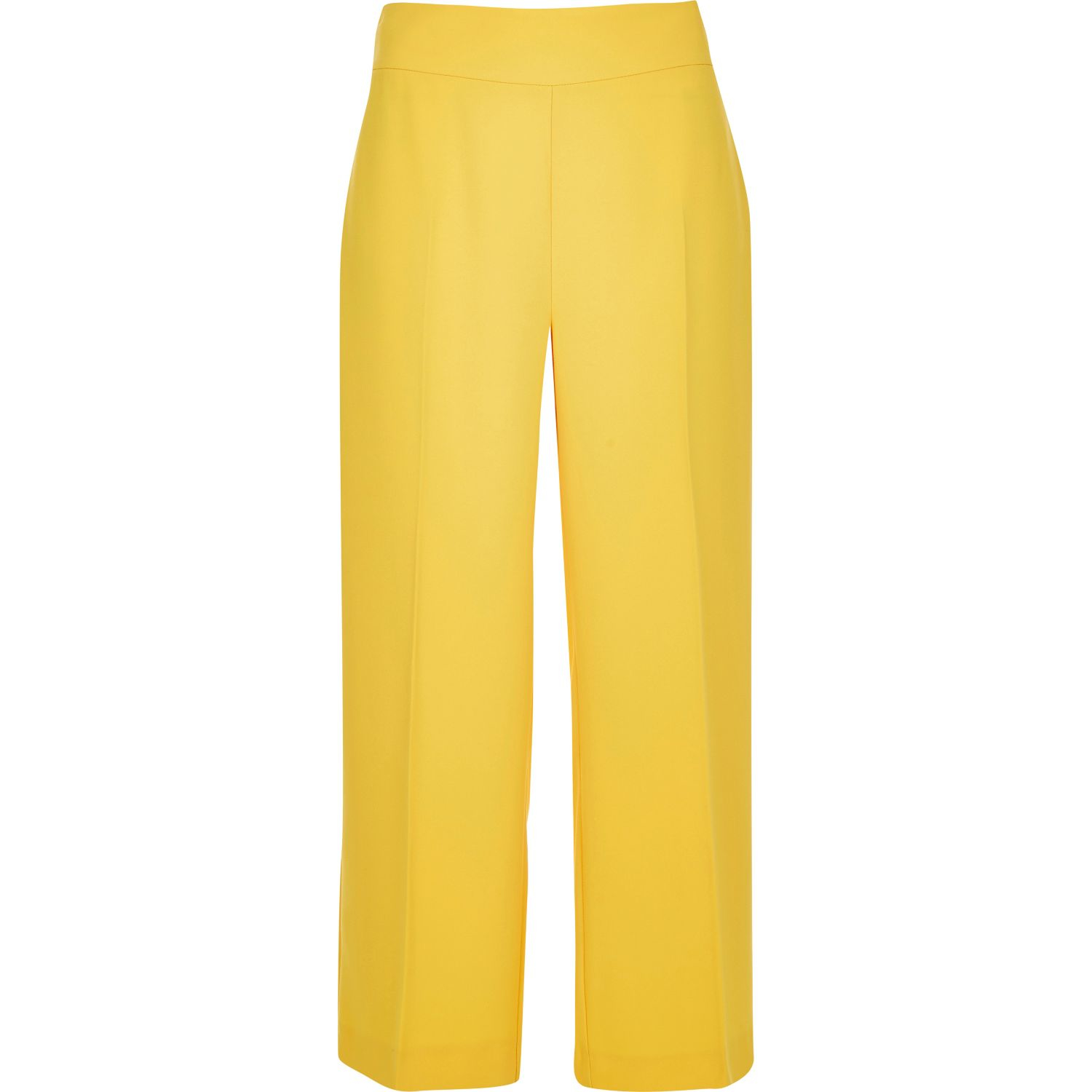 yellow wide leg trousers