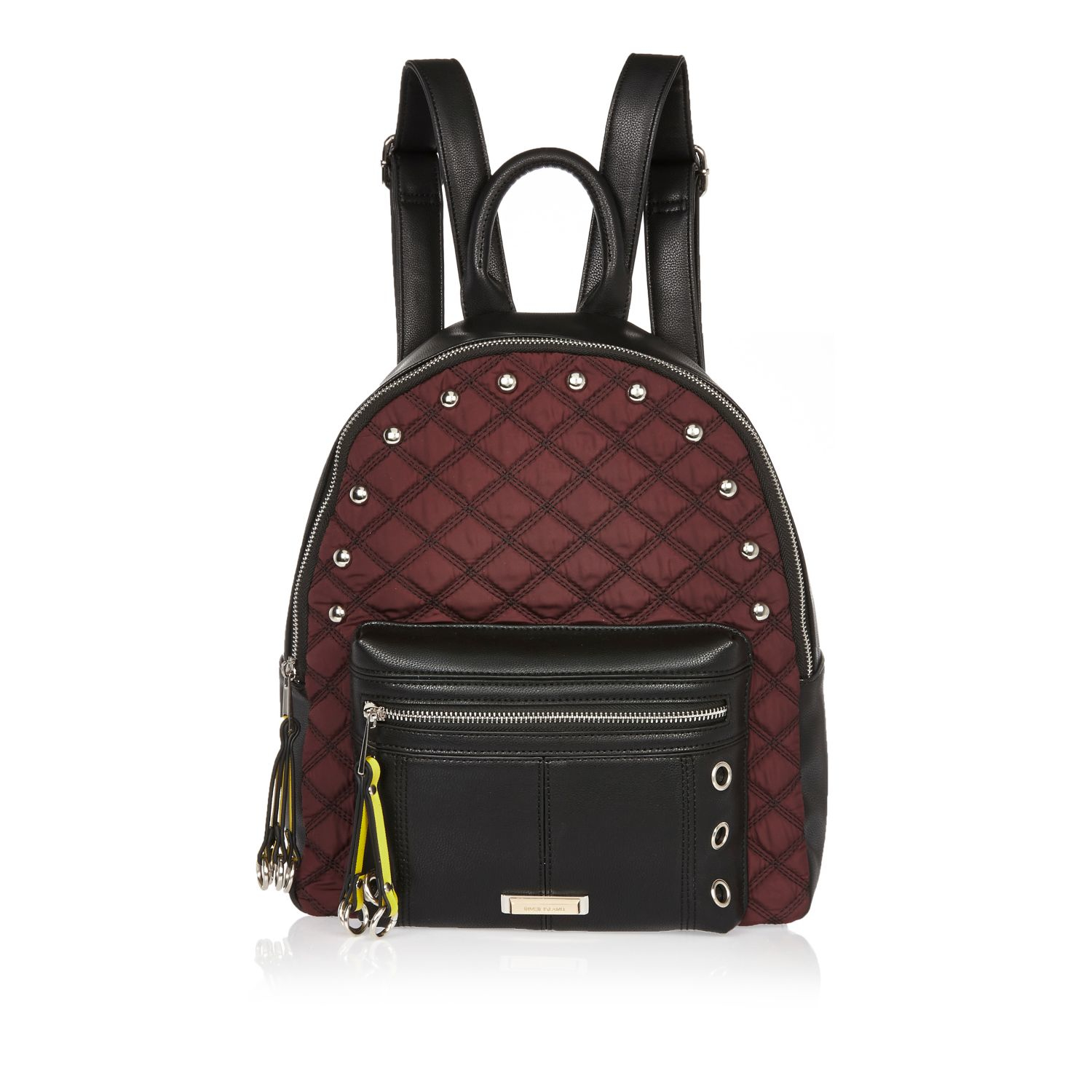River Island Leather Dark Red Quilted Backpack - Lyst