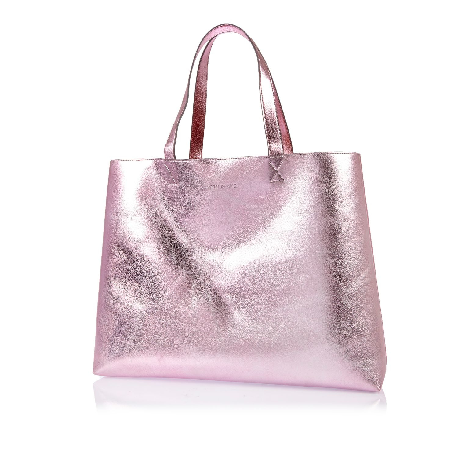Lyst River Island Metallic Pink Reversible Beach Per Bag In Purple
