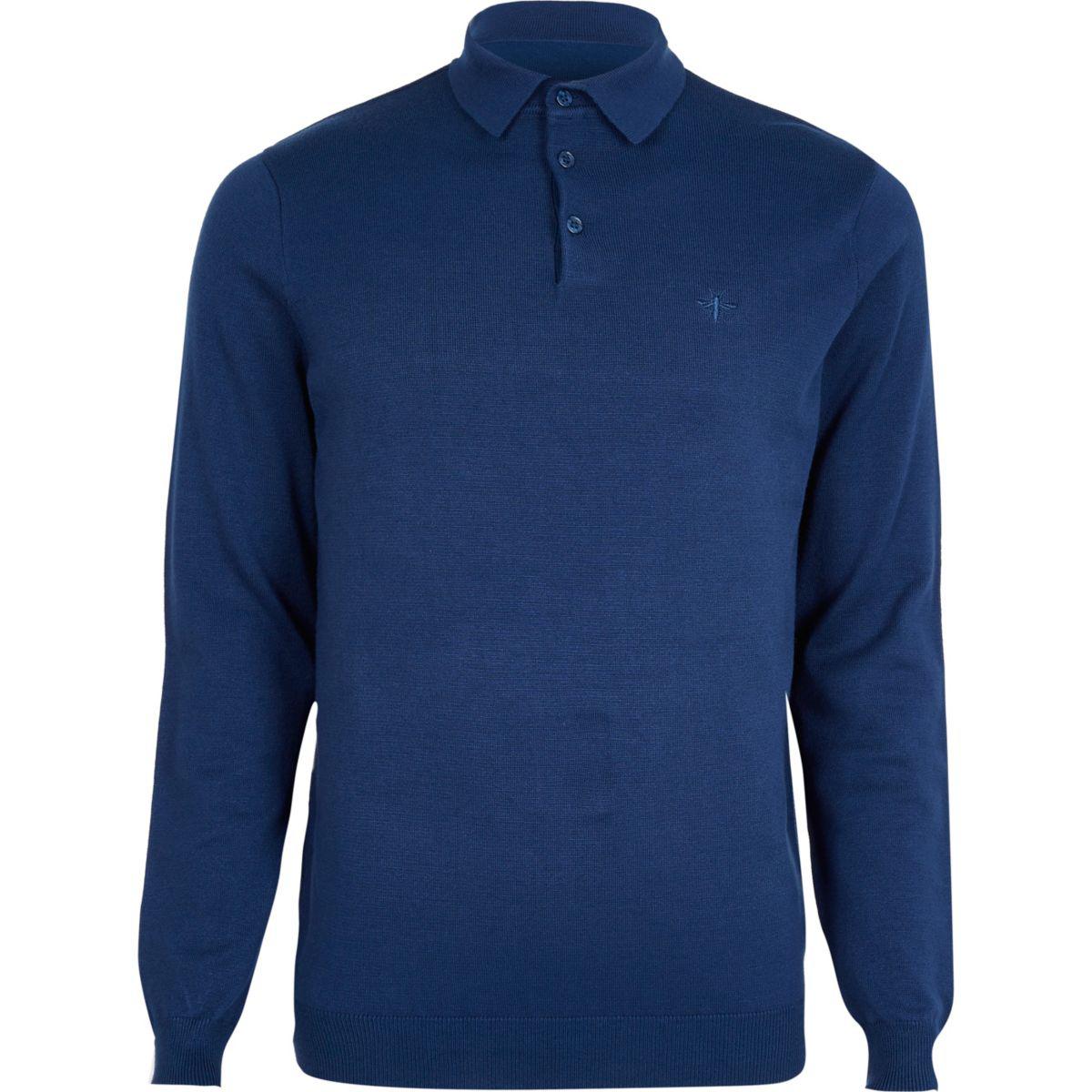 river island mens long sleeve polo