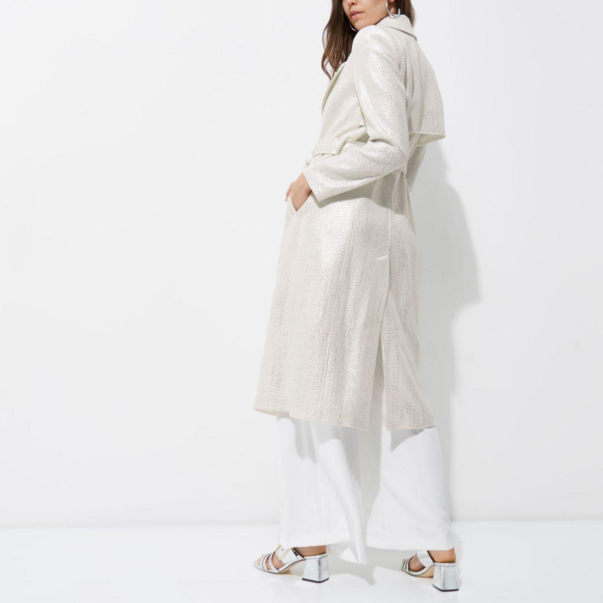 Lyst Burberry Long Metallic Leather Trench Coat In